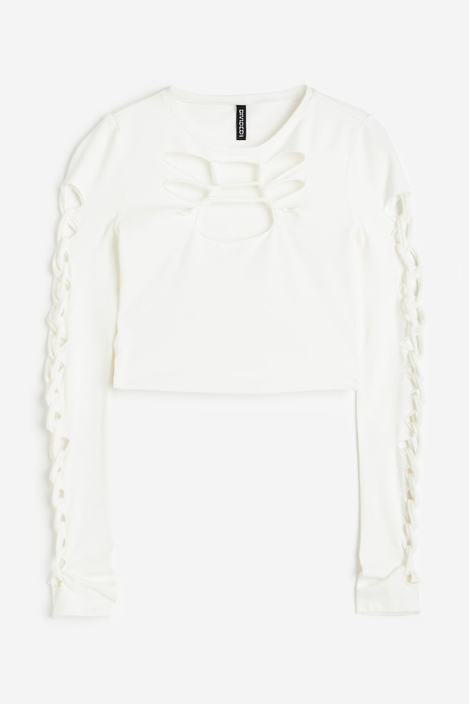 Cropped cut-out top - White - 1