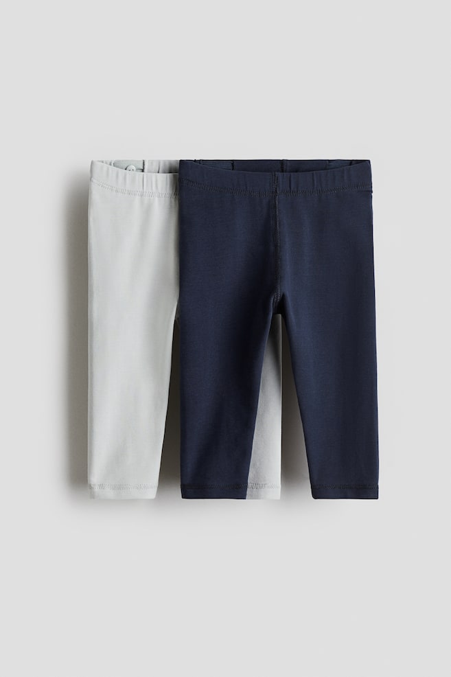 2-pack pima cotton jersey leggings - Light grey/Dark blue/Black/Light brown/Beige/Dusty pink - 1