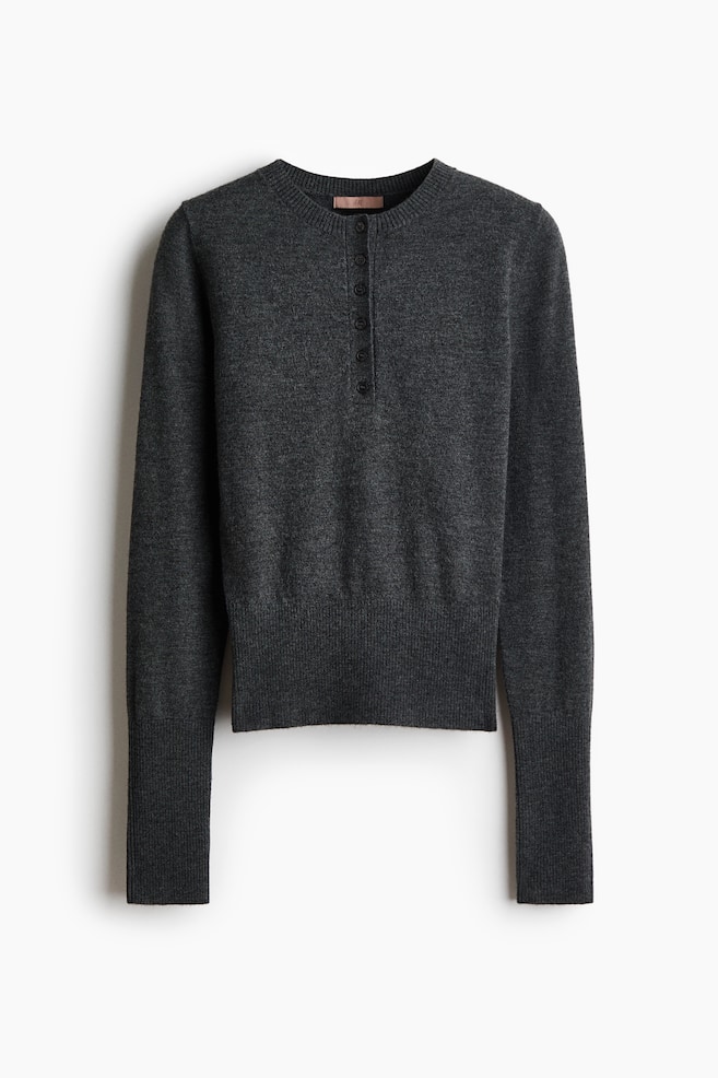 Knitted jumper - Dark grey marl - 1