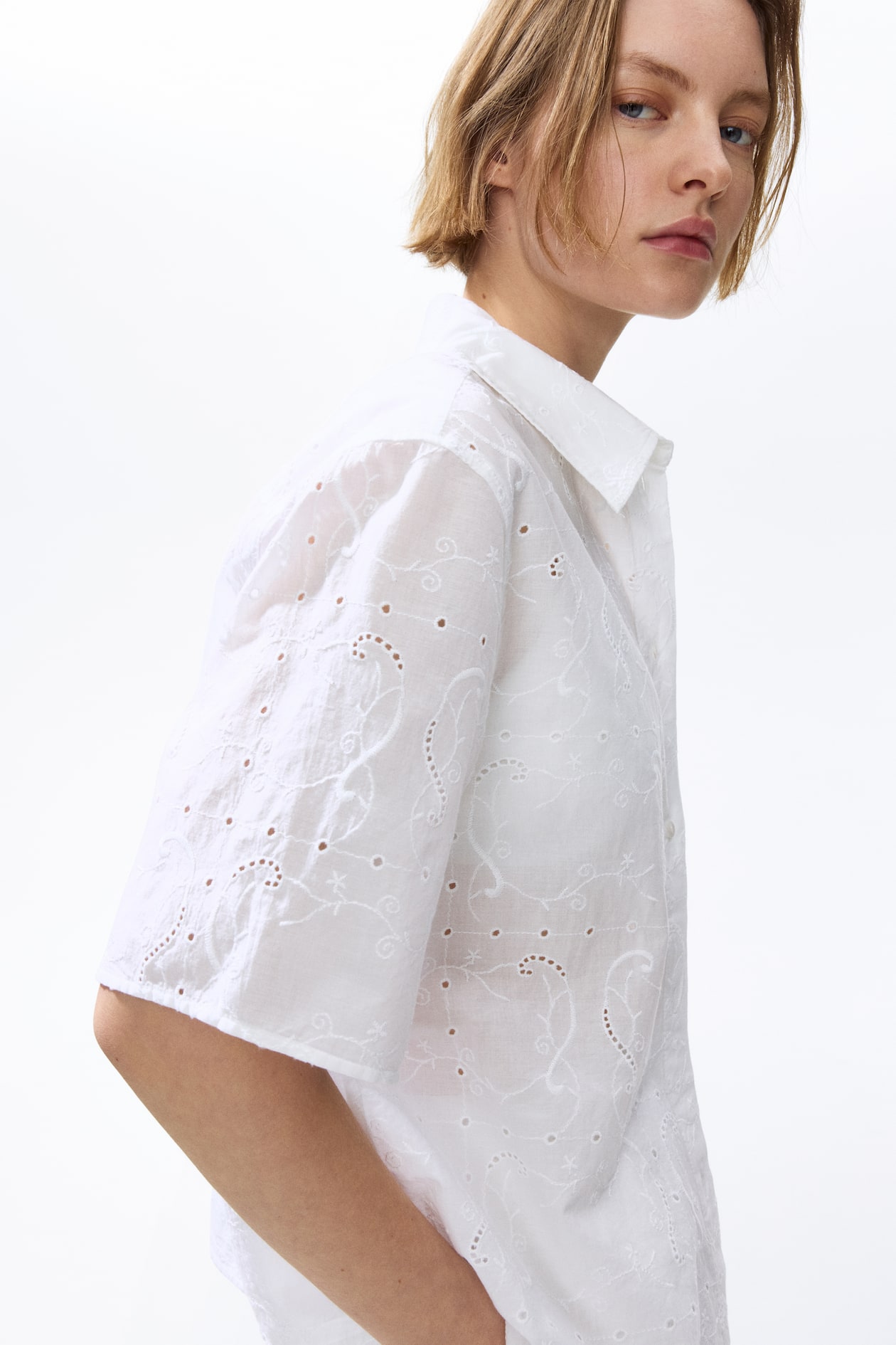 Oversized Eyelet-Embroidered Shirt - image 5