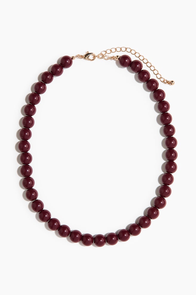 Kralenketting - Bordeauxrood/Lichtroze/Lichtgeel - 1