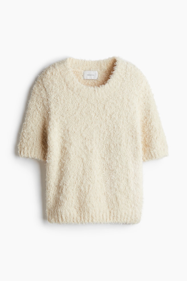 Top en maille duveteuse - Crème - 1