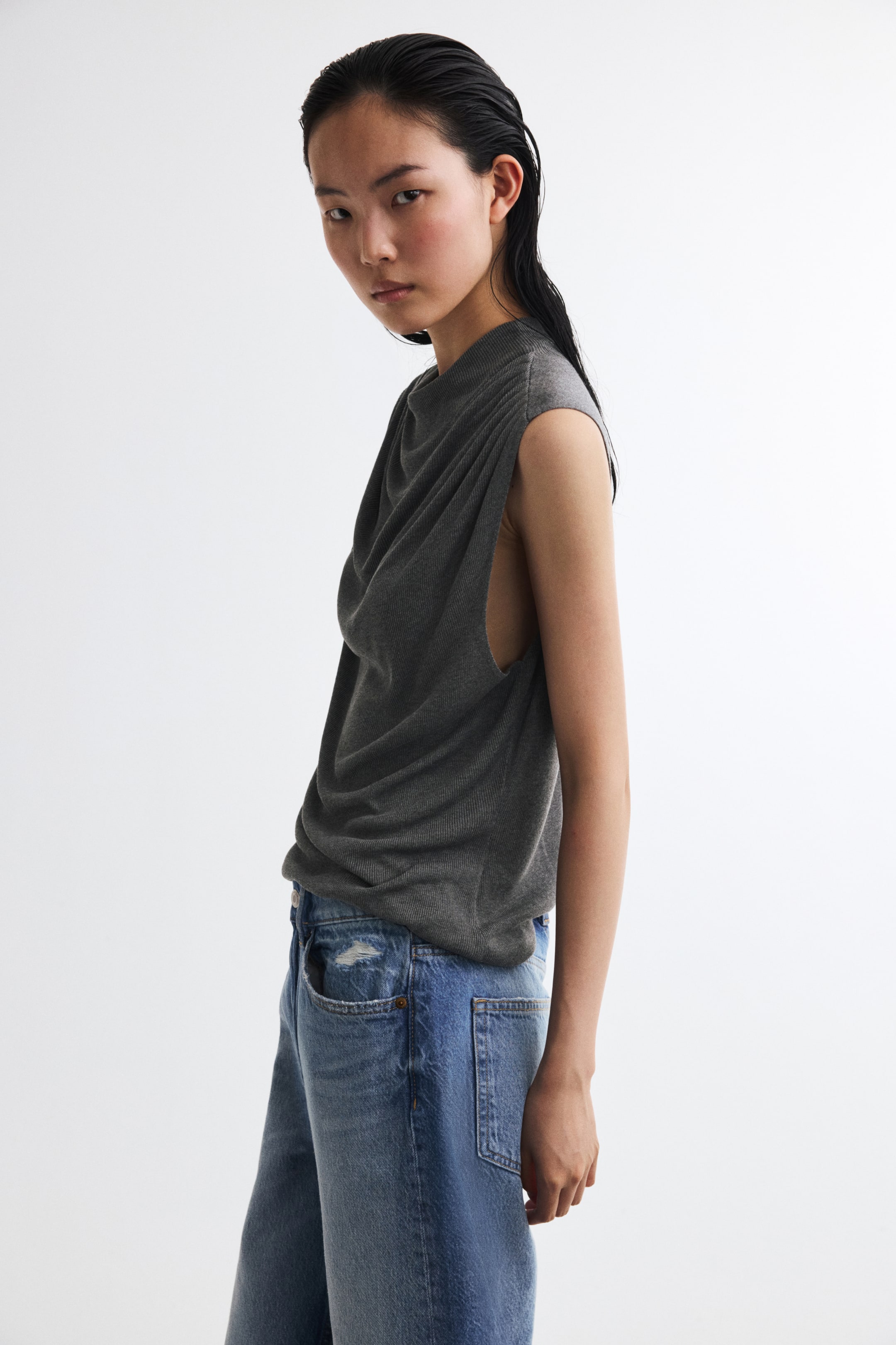 Draped Knit Top