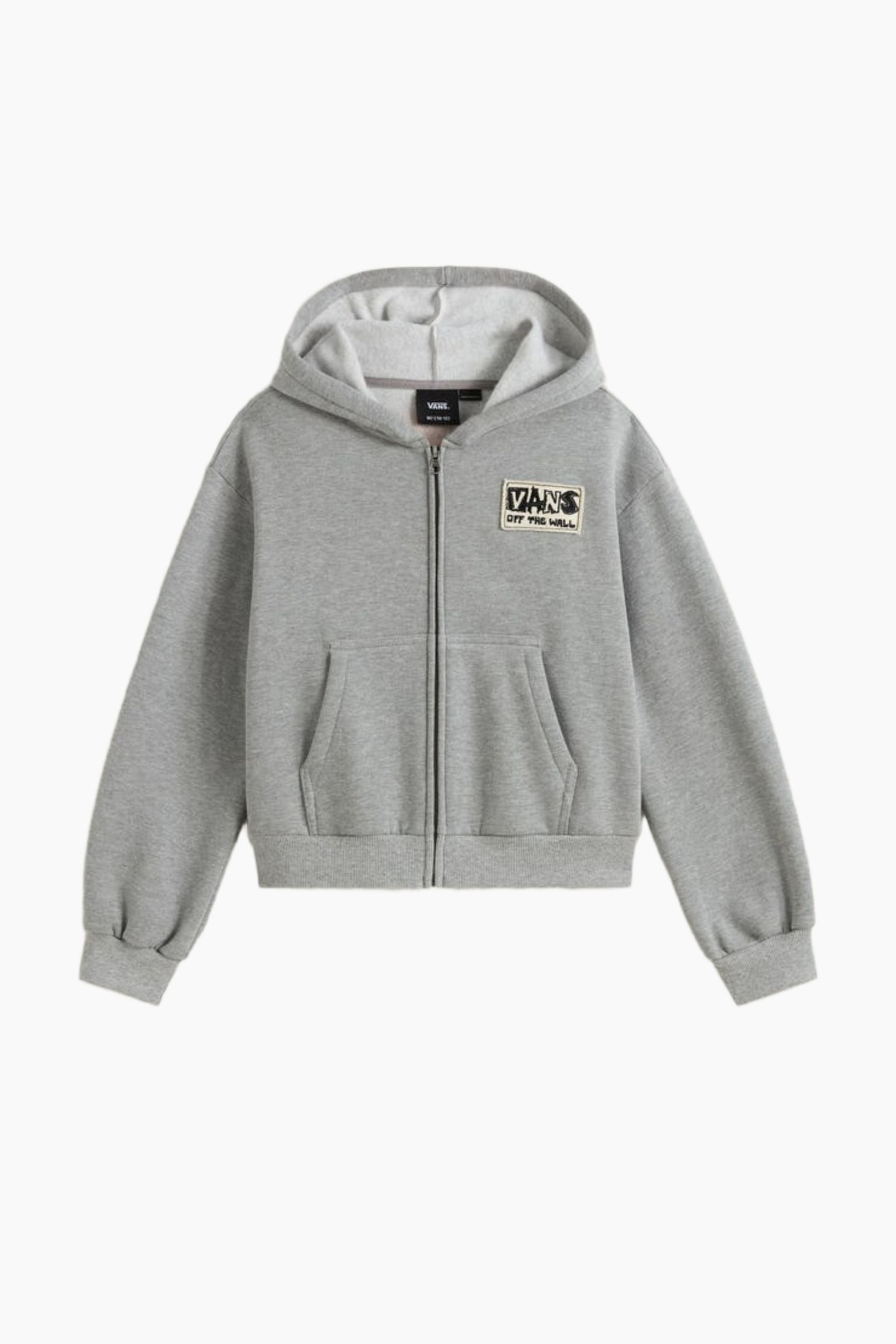 Van-archy Label Zip Hoodie - Grey Medium Dusty