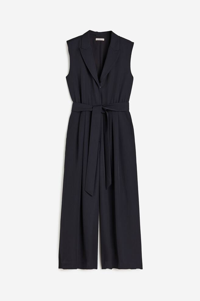 Tailored jumpsuit - Navy blue/White - 2