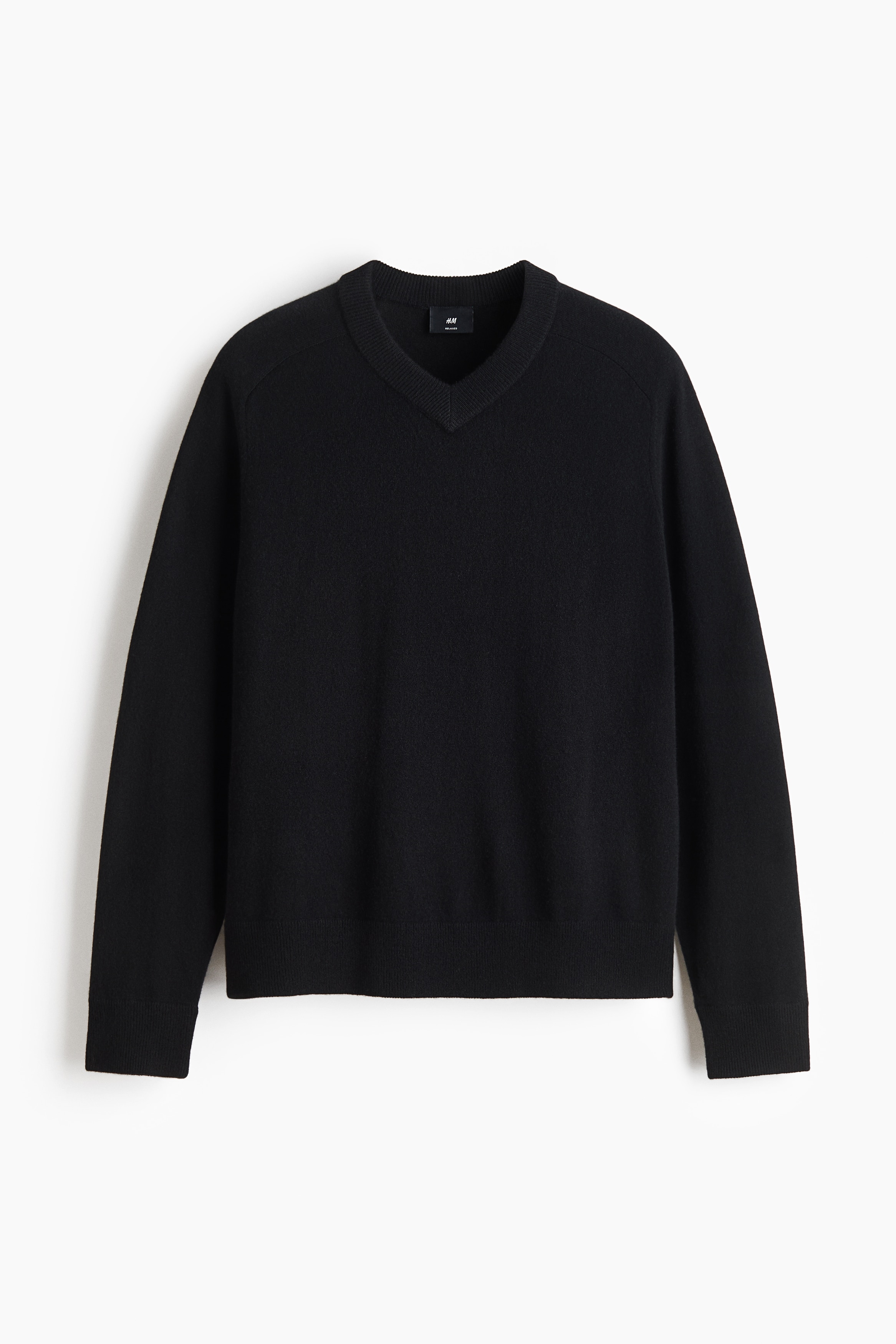 Relaxed-Fit Cashmere Sweater - Black/Dark gray