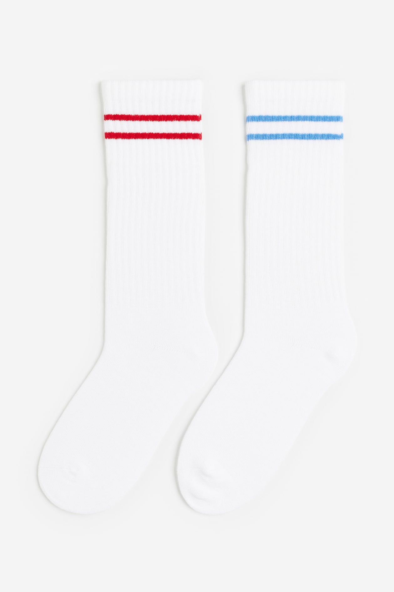 2-pack Sports Socks in DryMove™ - White/striped - Kids | H&M US