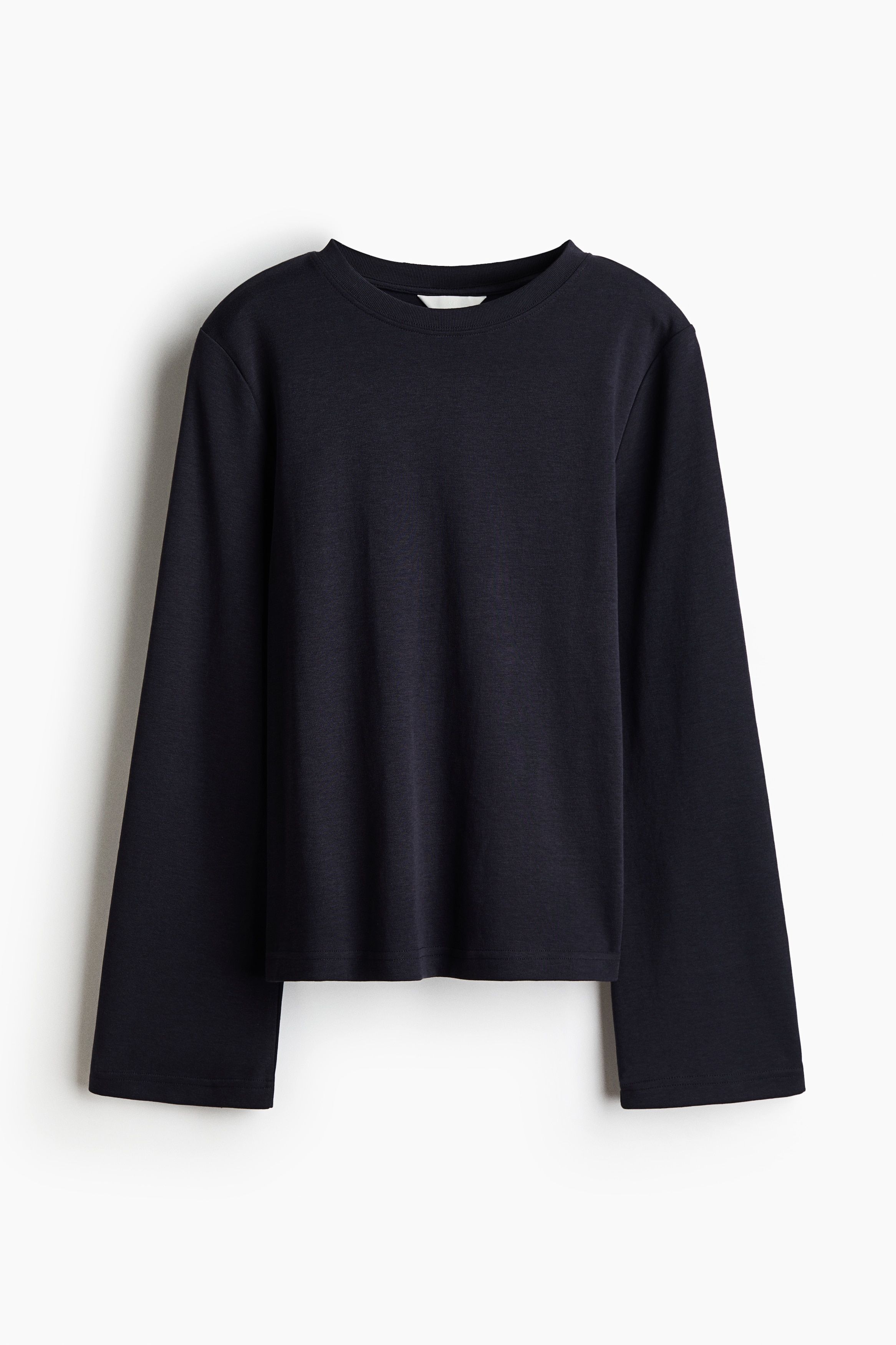 Long-Sleeved Jersey Top - Navy blue/White/Cream/burgundy striped