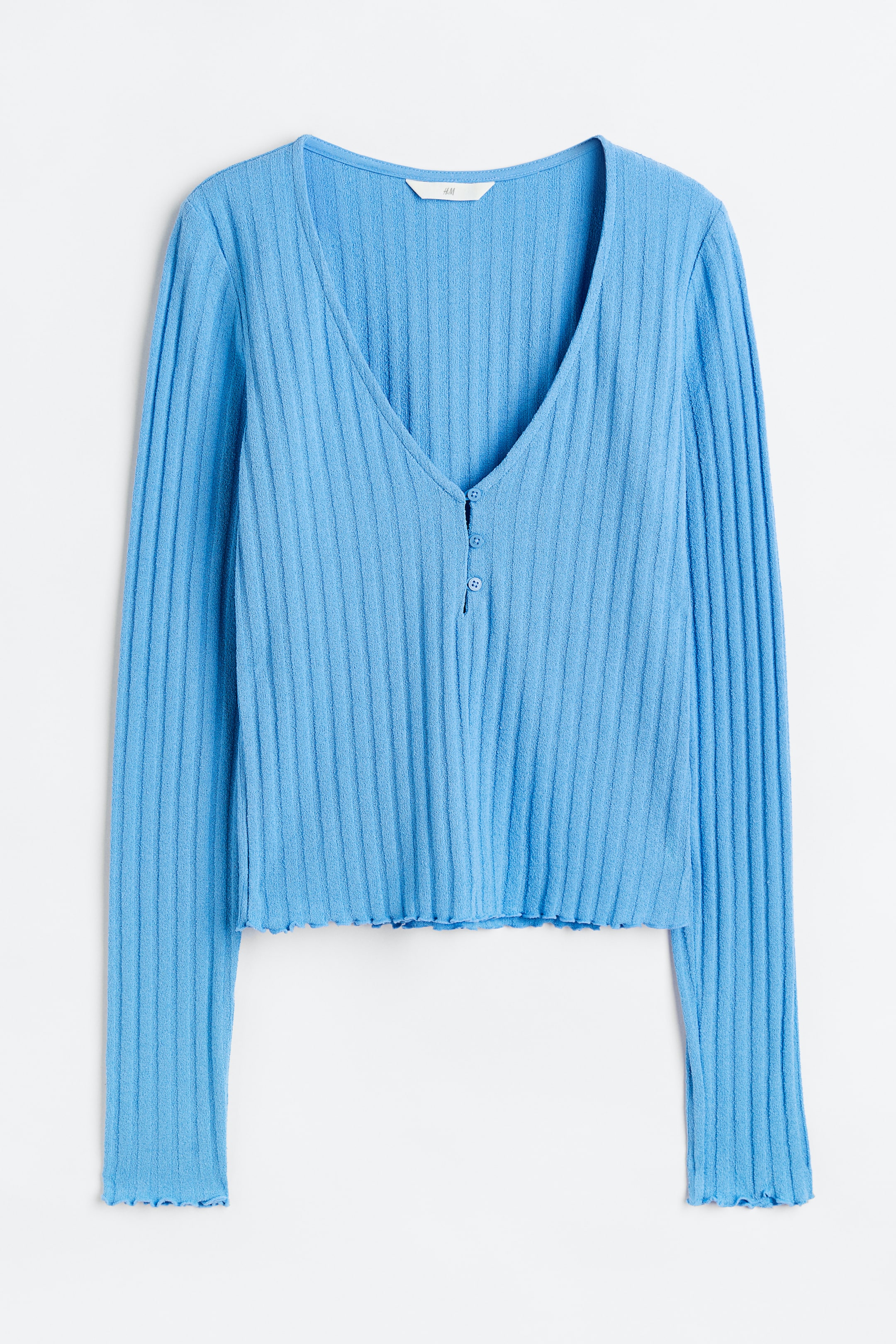 Xem ảnh lớn hơn: Áo jersey gân nổi - Màu xanh dương - Ladies | H&M VN 1