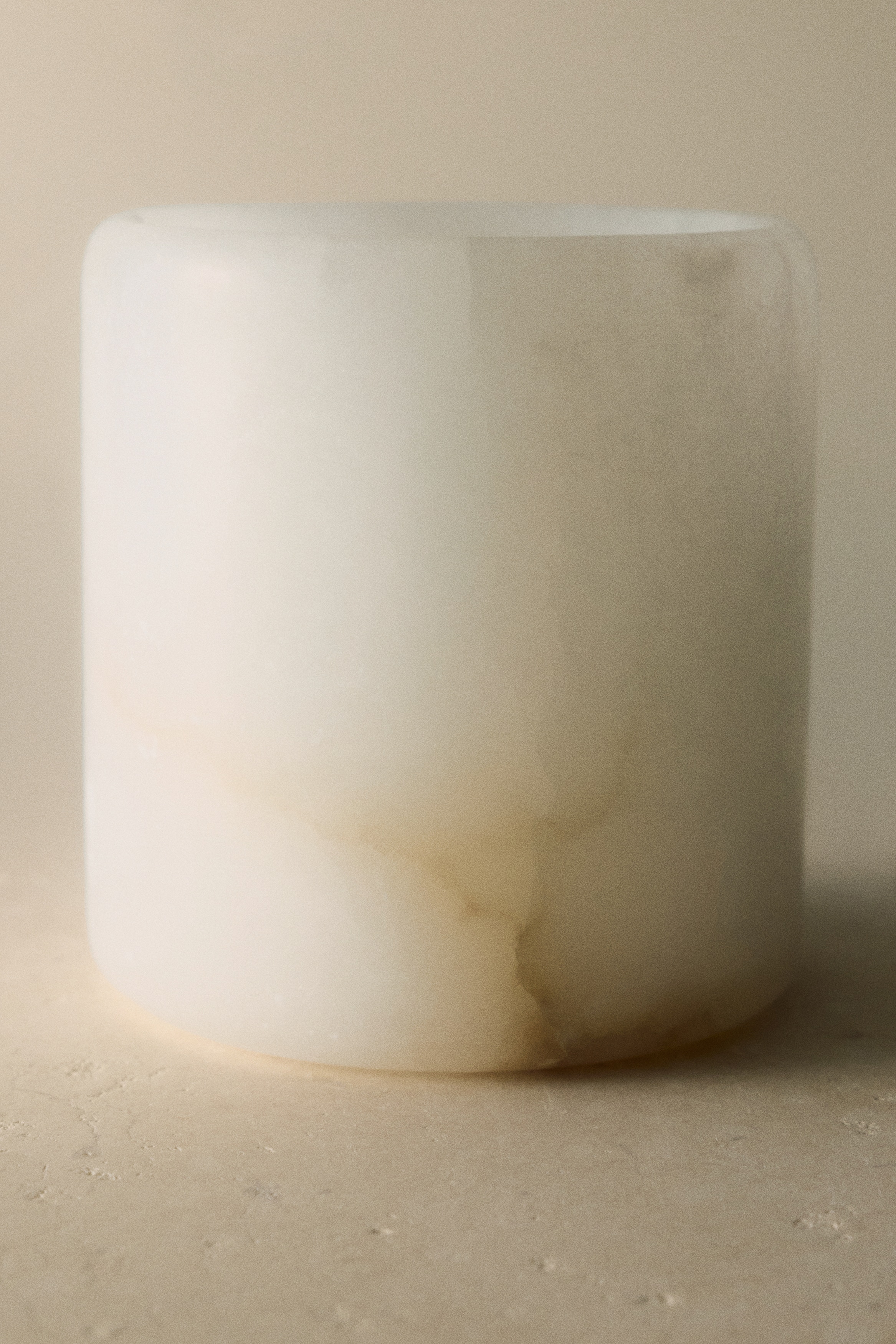 Alabaster Lantern - White/marbled