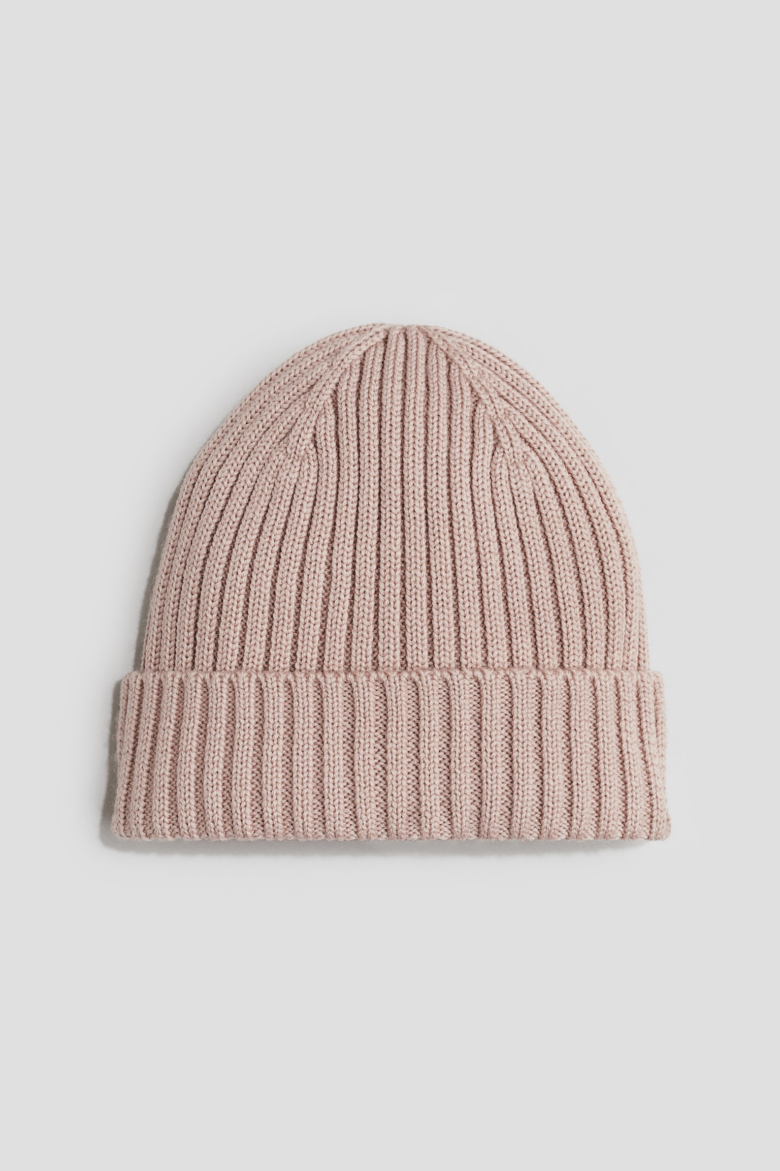 Stickad beanie i ull - Beige/Ljusbeige - 1