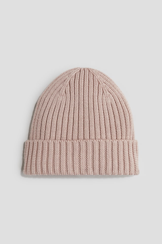 Bonnet en maille de laine - Beige - 1