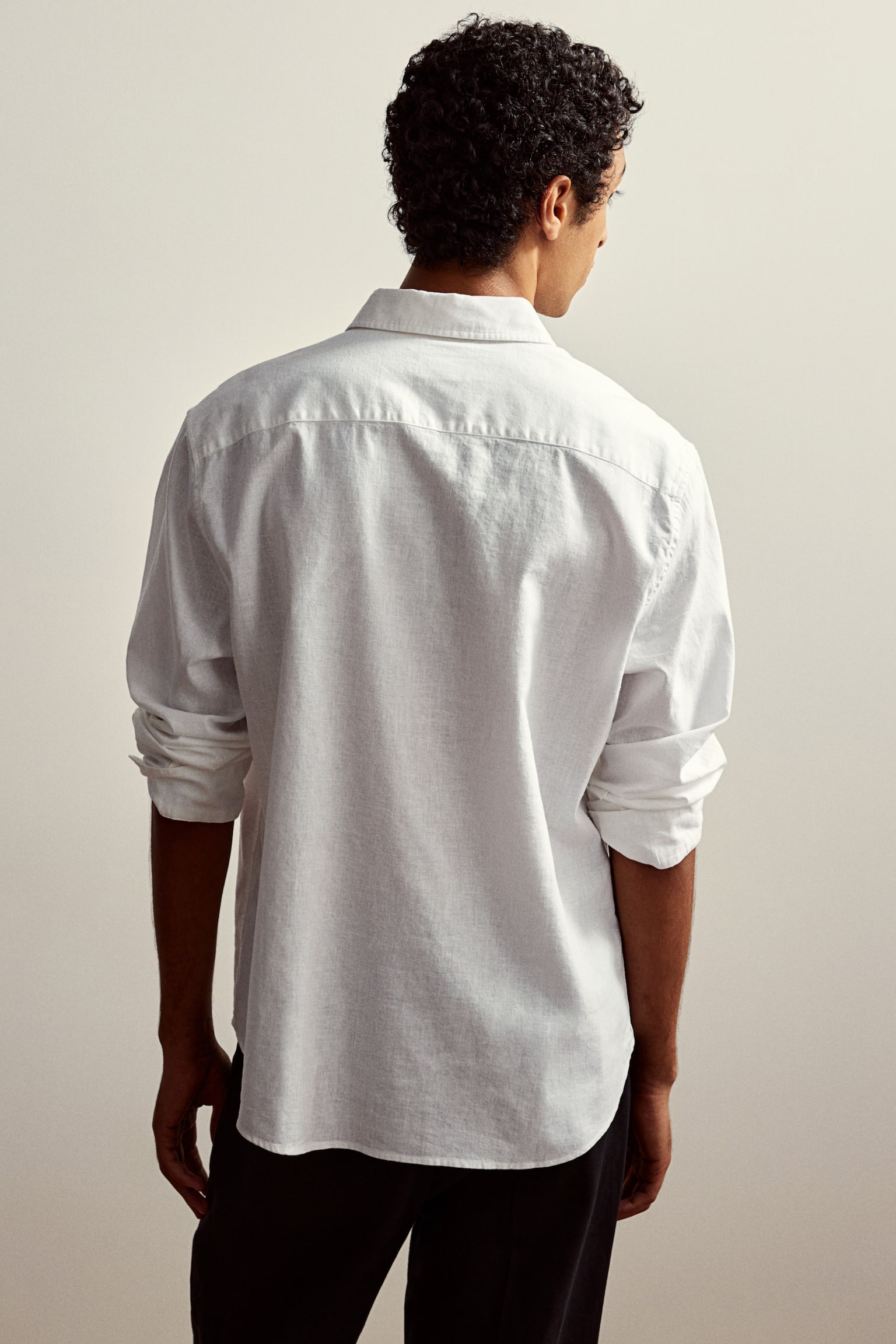 Regular Fit Linen-blend shirt - White/Cream/White/Navy blue/Blue - 7