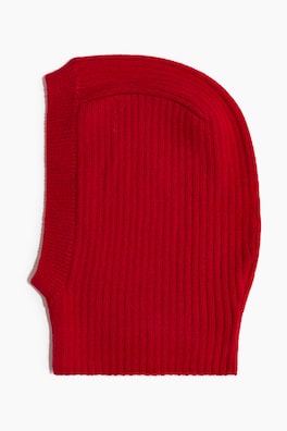 Ribbstickad balaklava