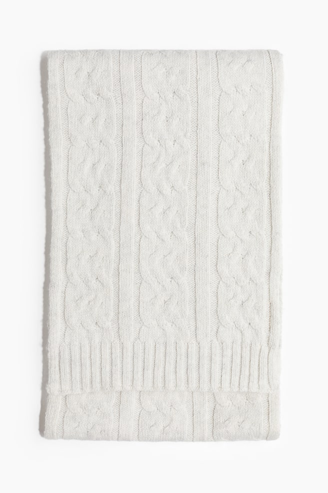 Cable-Knit Scarf - Beige - 1