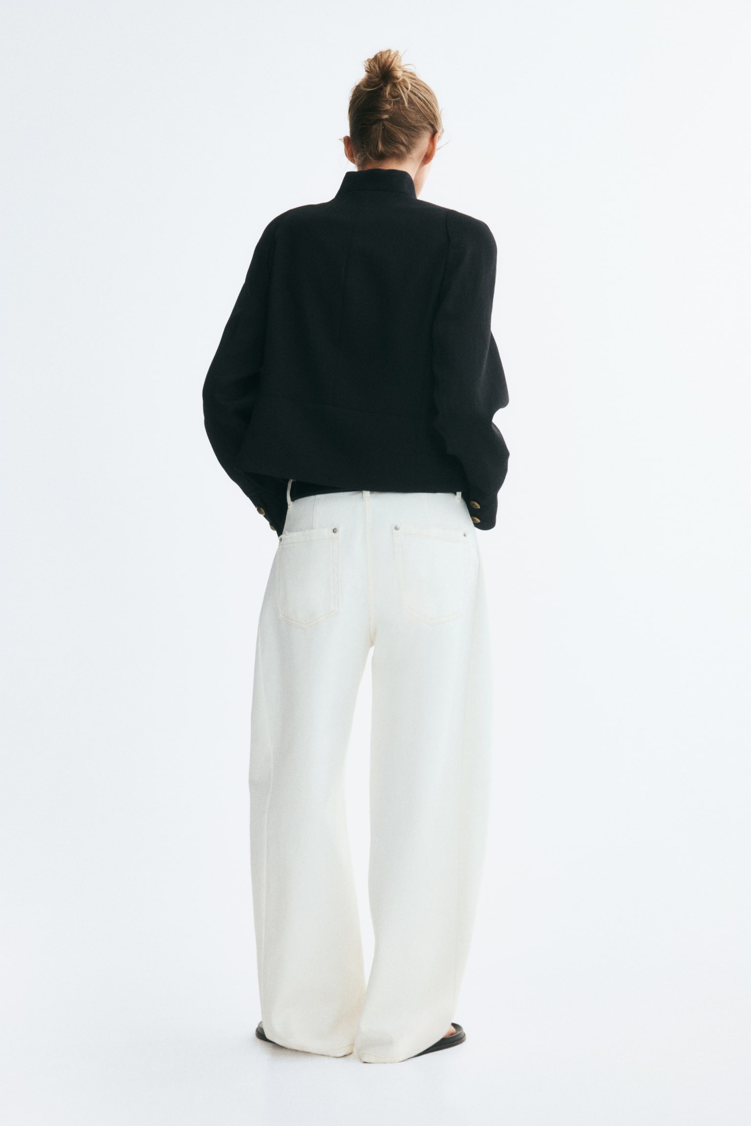 Женская куртка H&M Jacket with Shoulder Pads, цвет: Чёрный — фото 5