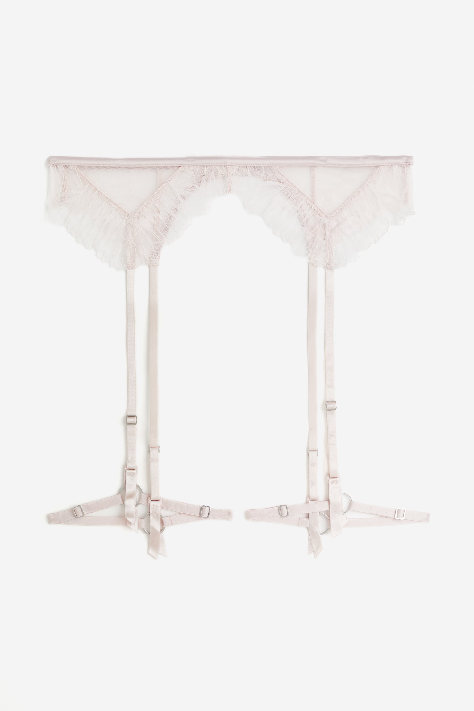 Lace Suspender Belt - Powder pink/Black - 1