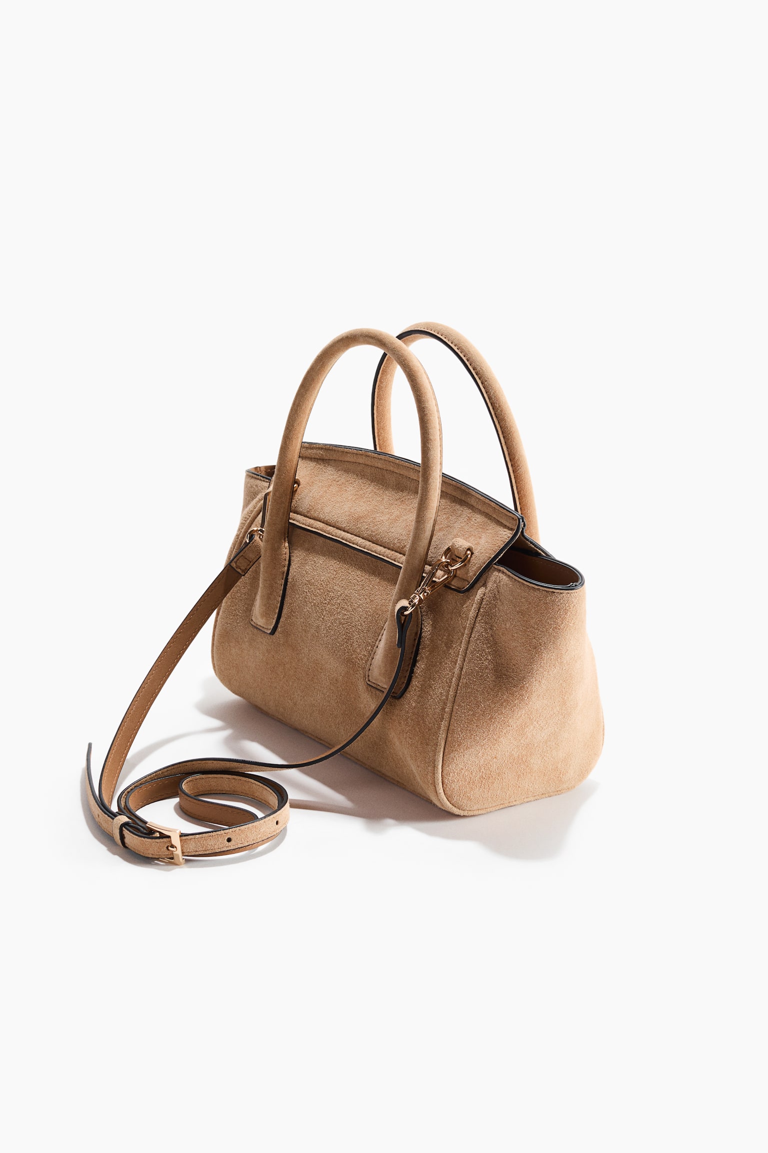 Suede crossbody bag - Beige - 4