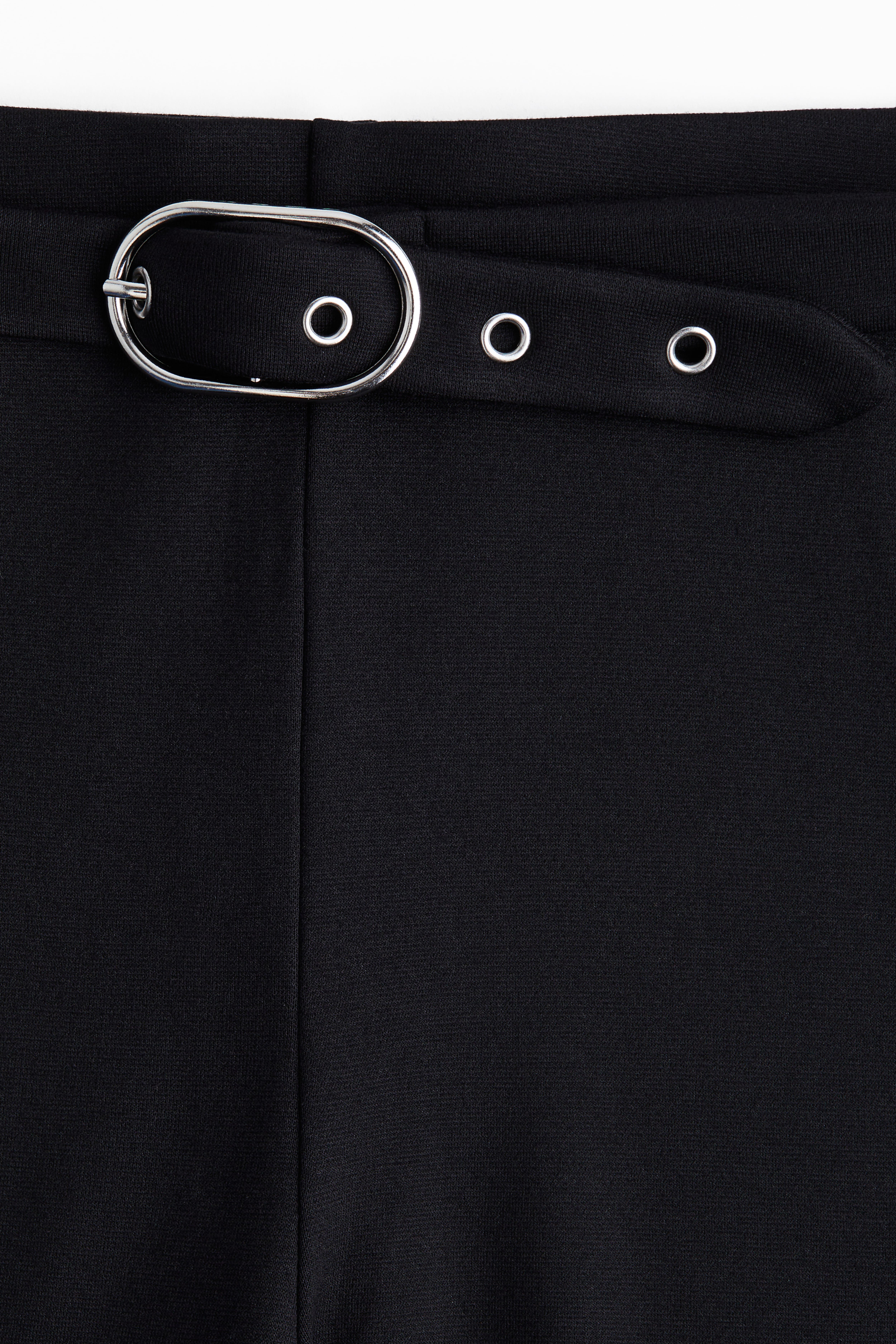 Flared Belt-Detail Pants