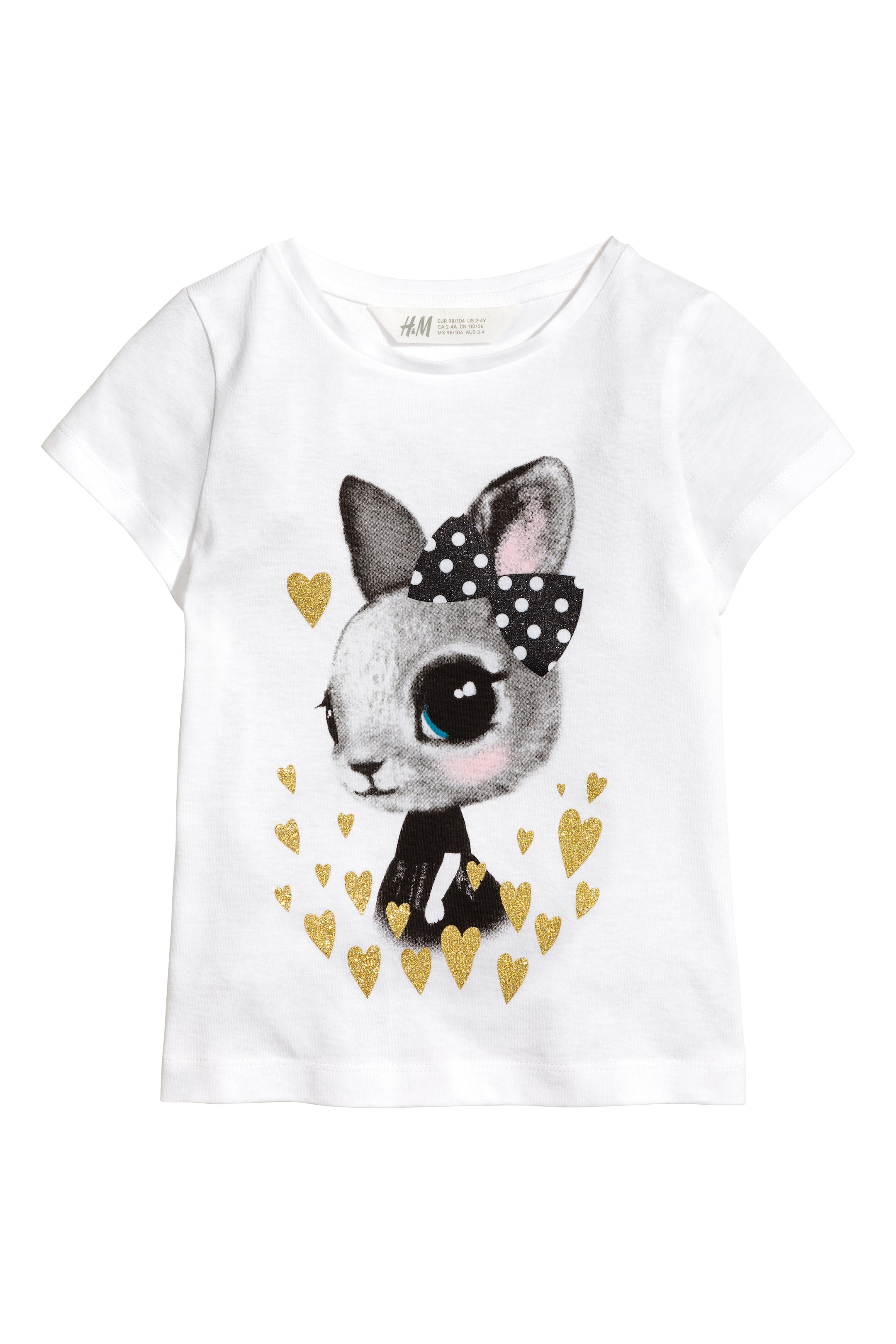 View larger image: Printed top - White/Rabbit - Kids | H&M GB 1