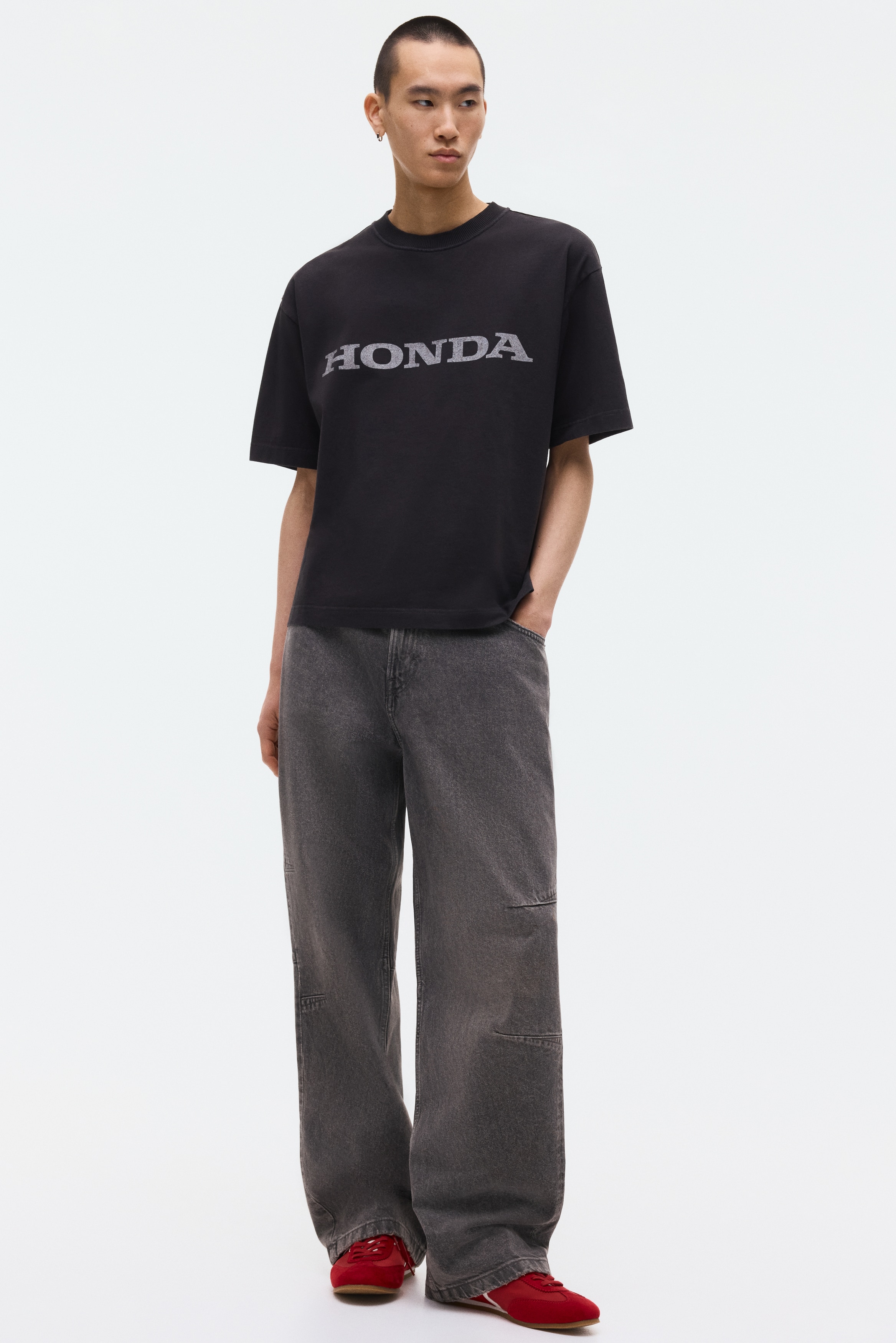 T-shirt Loose Fit με στάμπα - Μαύρο/HONDA/Μαύρο/Honda