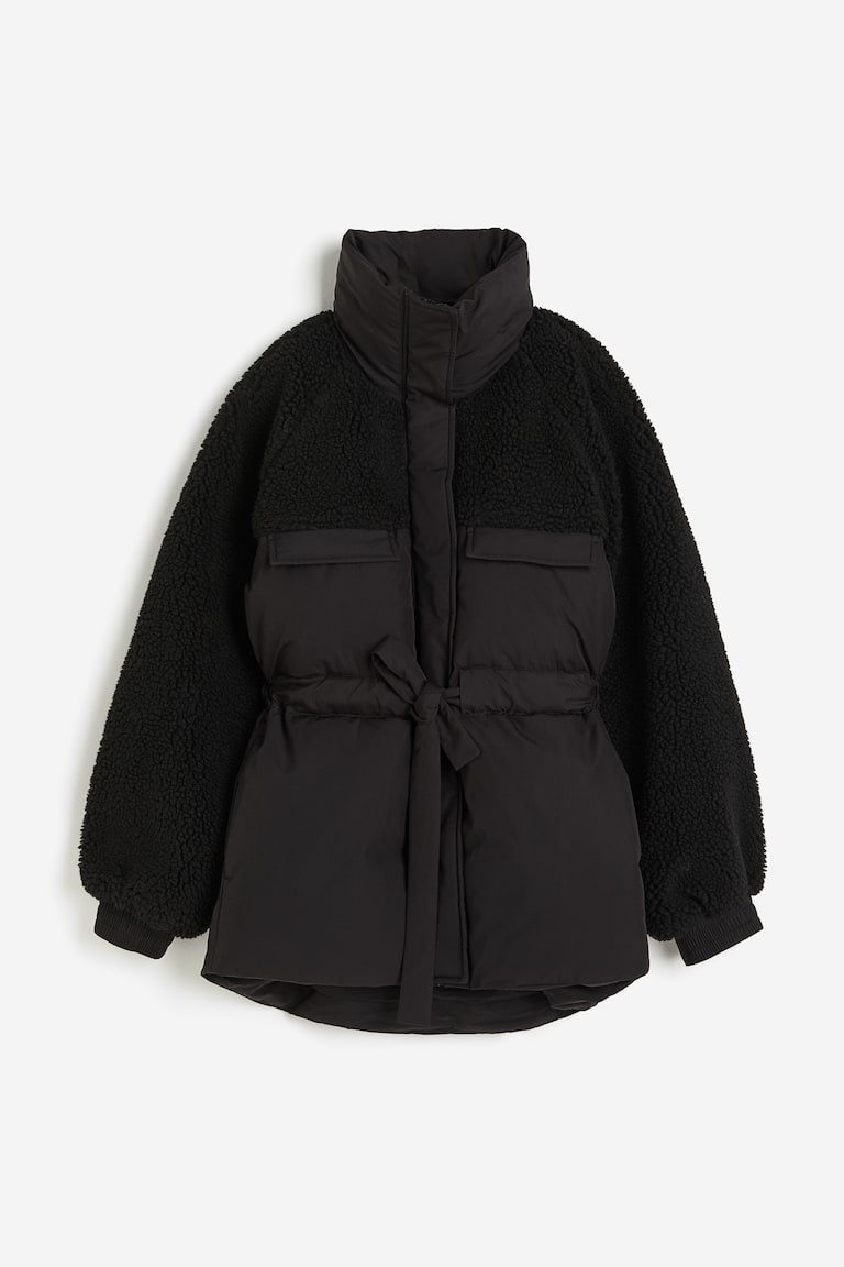 パッデッドテディジャケット - ブラック - レディース | H&M JP