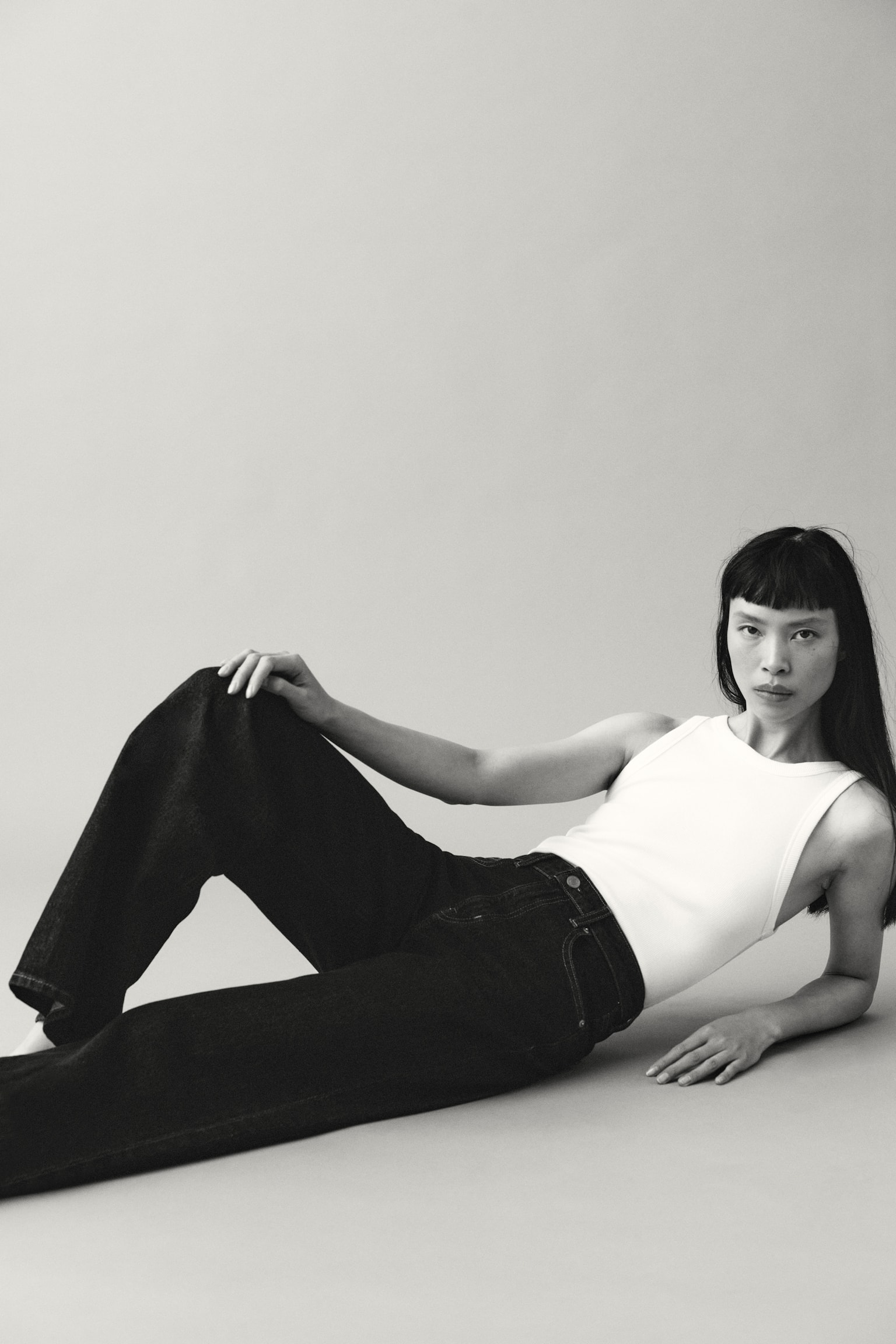 하이웨이스트 와이드 진 - 다크 데님 블루/화이트/데님 블루/화이트/라이트 데님 블루/다크 데님 그레이/라이트 데님 블루/다크 데님 블루/데님 블루/다크 데님 블루/네이비 데님 블루 - 3