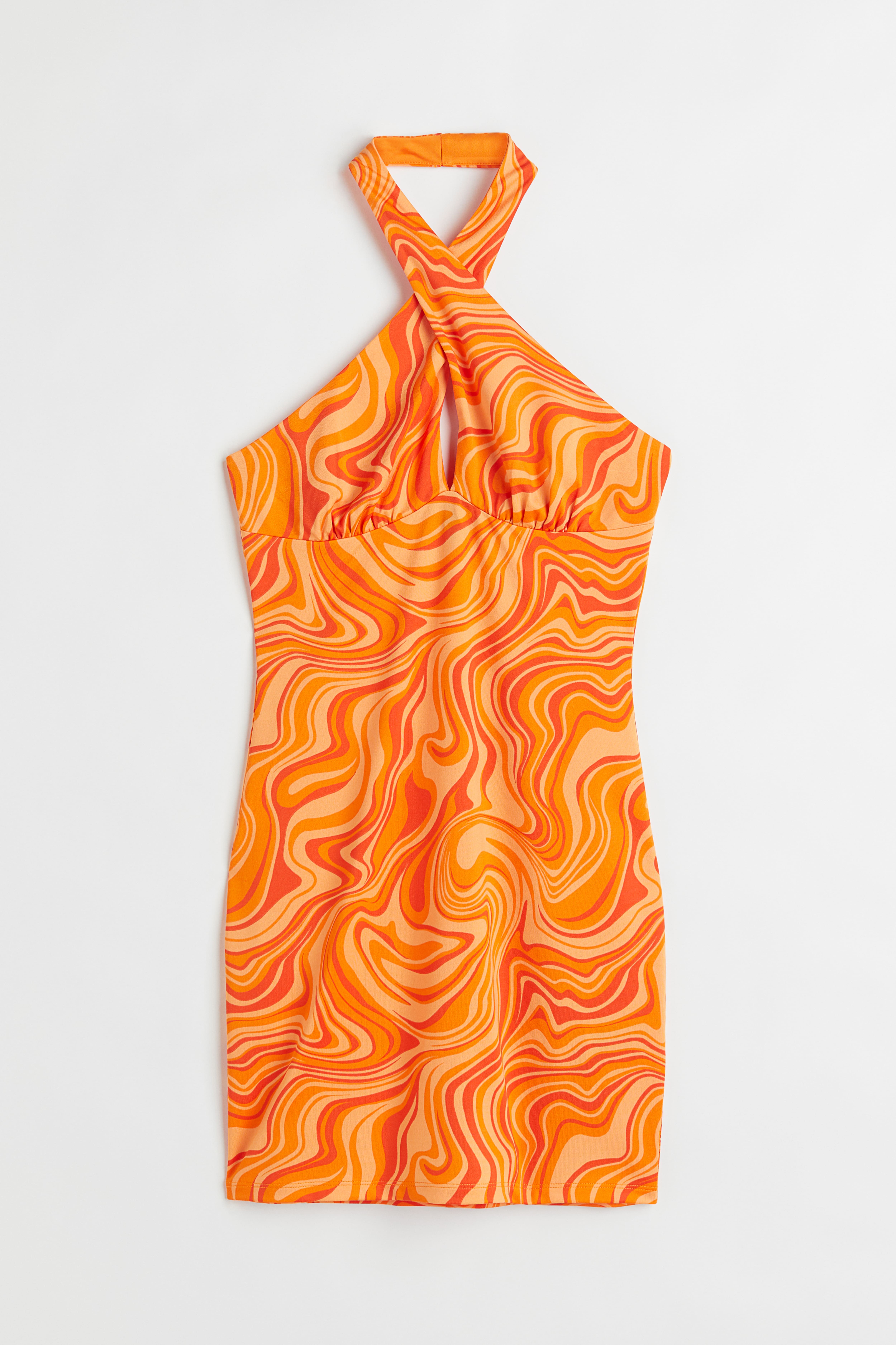 H&m orange floral dress best sale