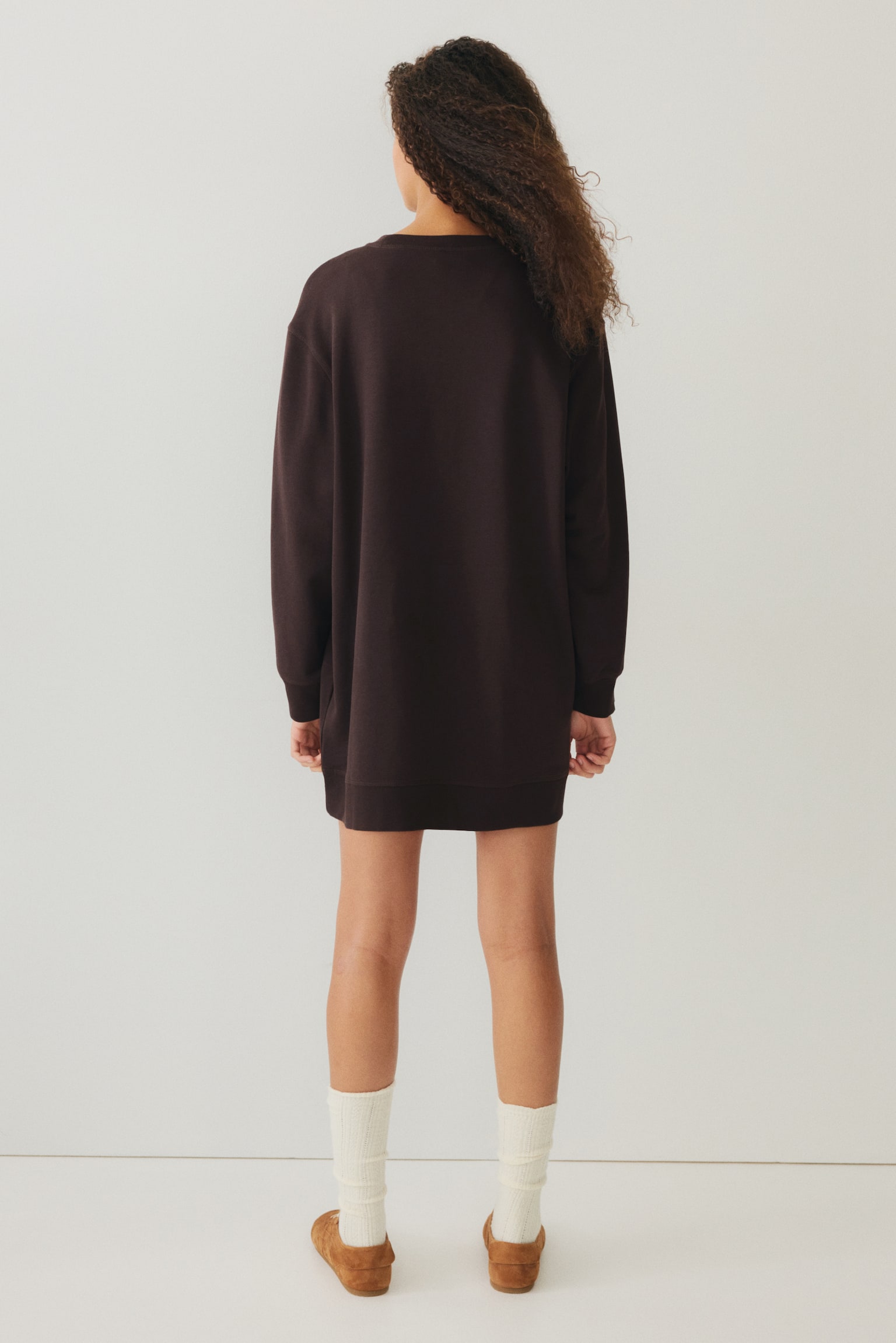 Sweatshirt dress - Dark brown/Light grey marl/Black/Light blue - 4