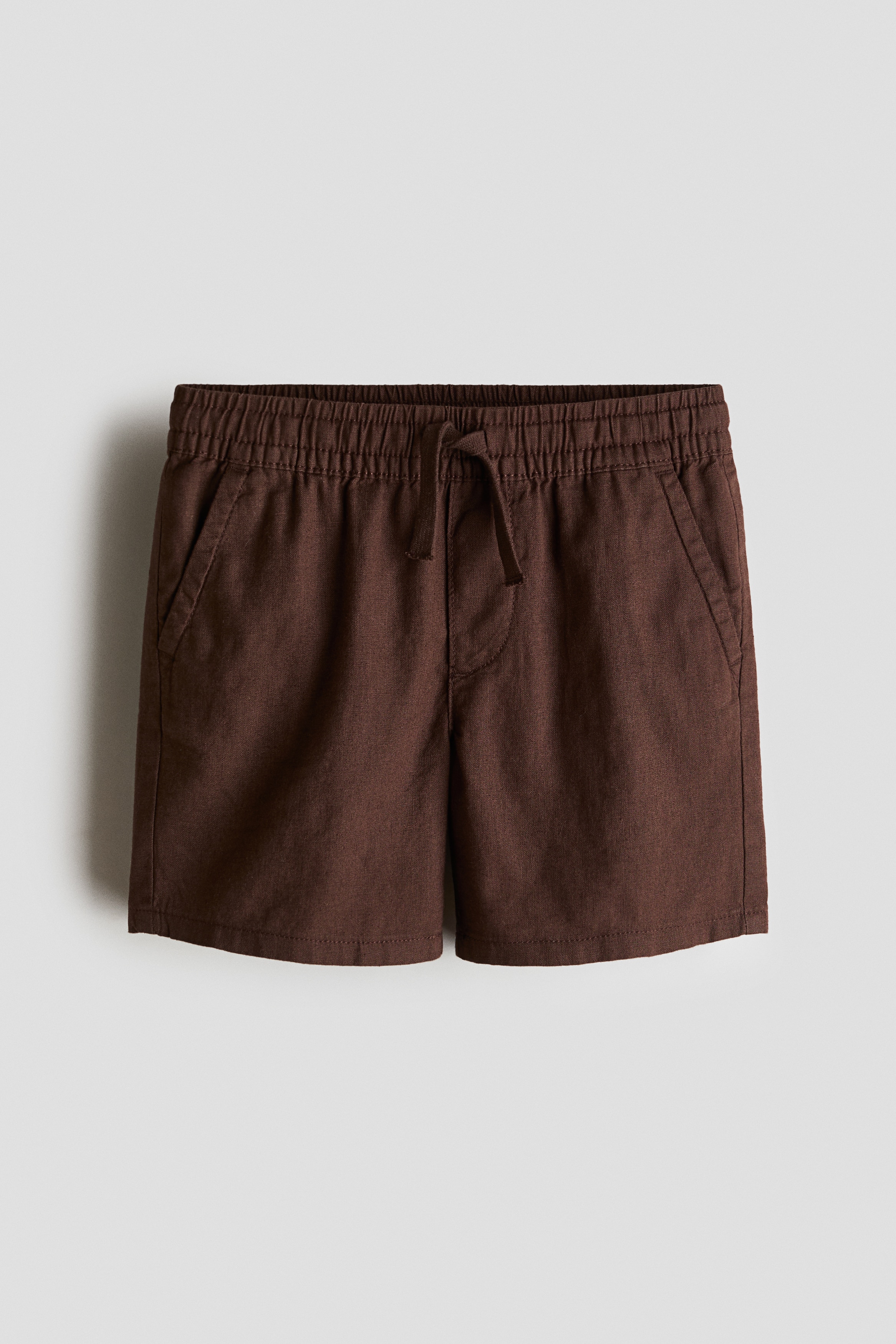 Linen-blend drawstring shorts
