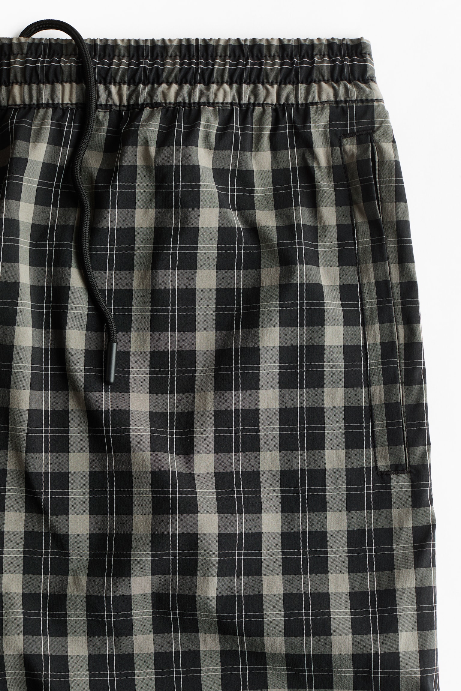 Мужские брюки H&M Loose-Fit Track Pants, цвет: Серо-коричневый / Клетчатый — фото 6