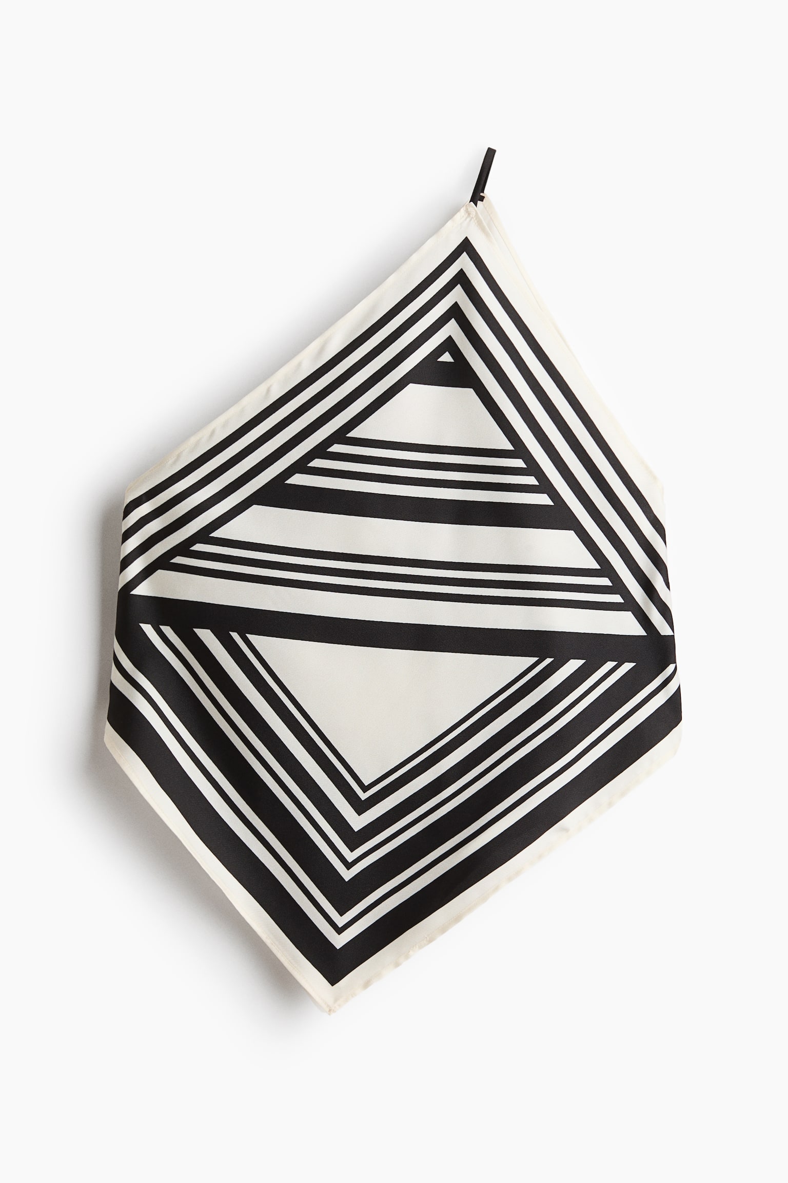 Scarf-Look One-Shoulder Top - Cream/striped - 1
