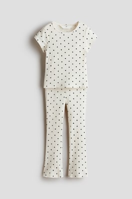 2-delat ribbat bomullsset