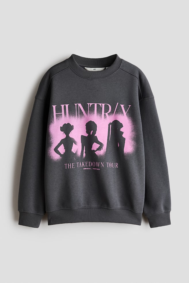 Felpa stampata con interno spazzolato - Grigio/KPop Demon Hunters/Grigio chiaro mélange/CapyFun/Rosa/SmileyWorld®/Viola chiaro/Kuromi/Crema/Miffy/Crema/Mofusand/Bianco/KPop Demon Hunters - 1