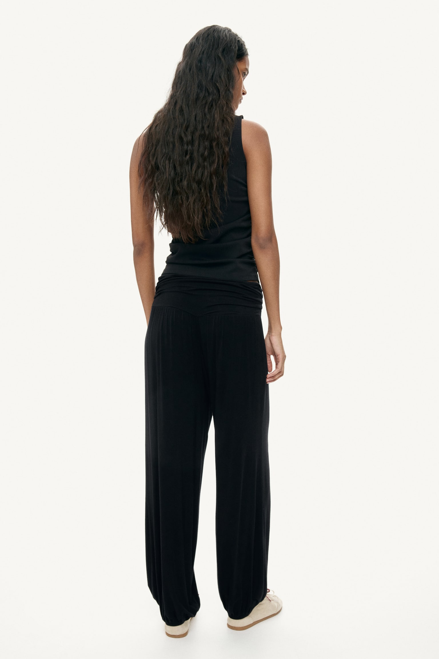 מכנסי בלון ויסקוזה - שחור/כחול נייבי/סגול שזיף כהה - 3