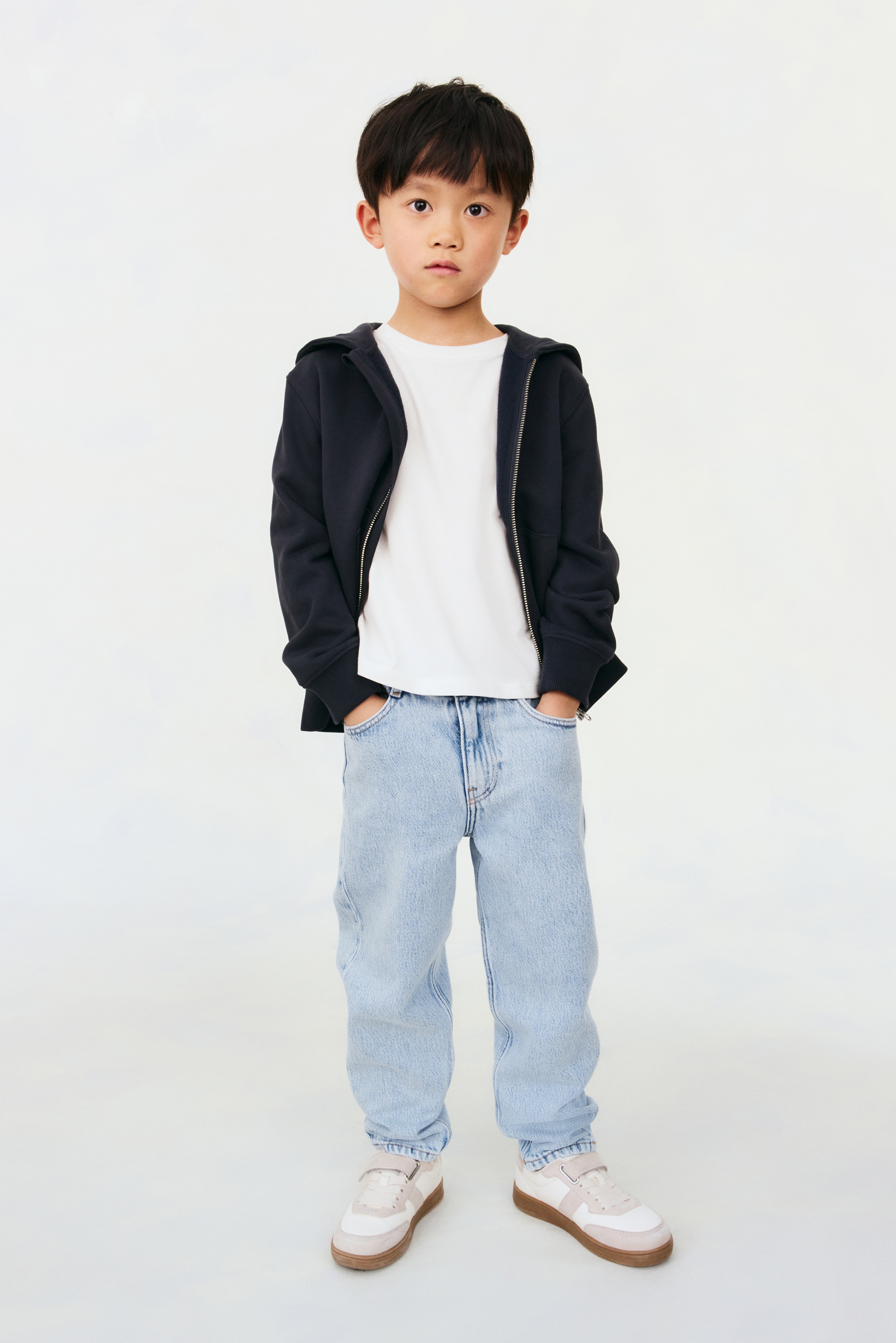 Jeans a sigaretta in misto cotone - Blu denim chiaro/Blu denim/Verde kaki chiaro/Grigio scuro/Blu denim scuro