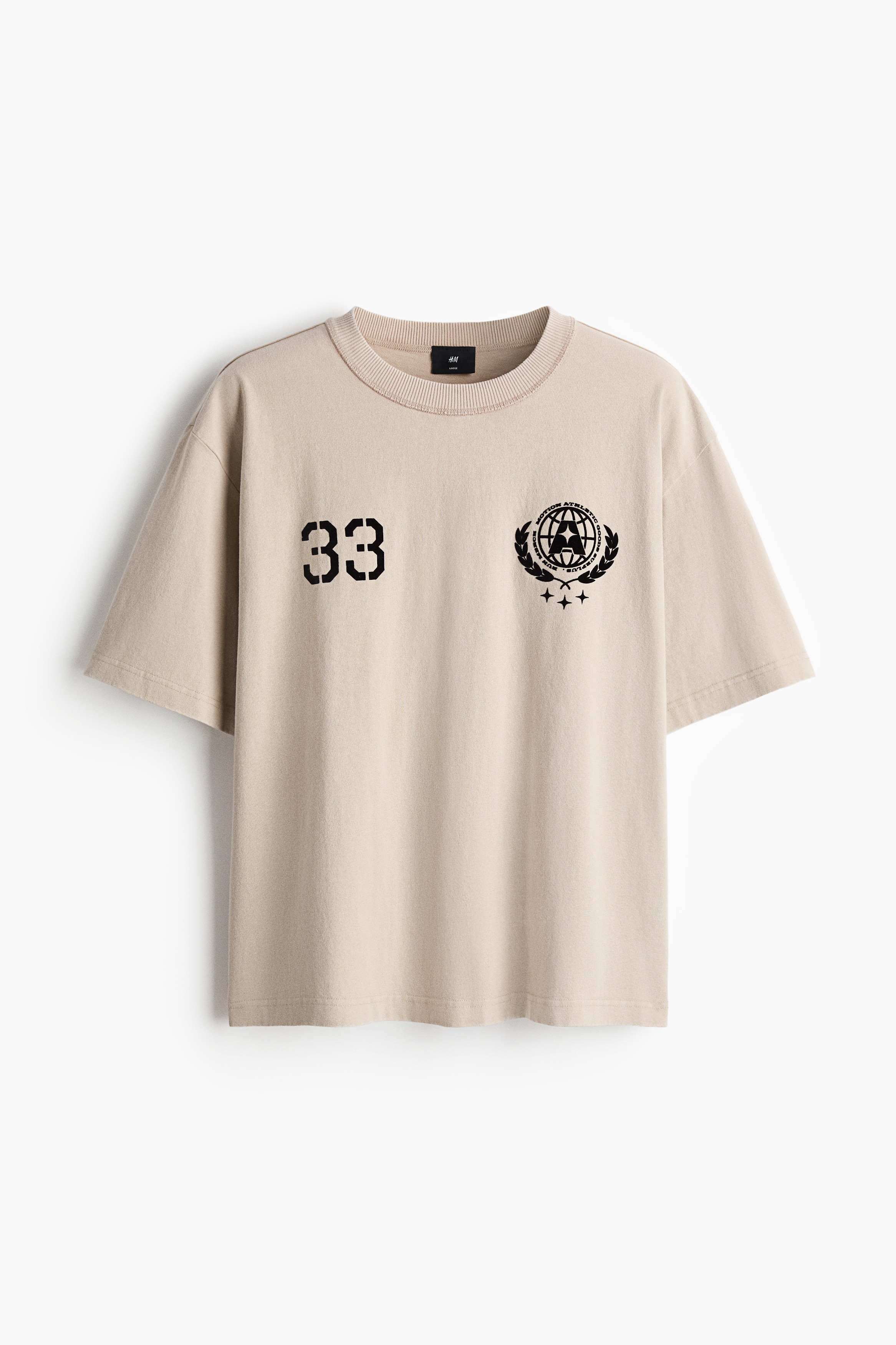Painokuvallinen T-paita Loose Fit - Beige/33/Vaaleanvihreä/33/Ruskea/Athletics Co