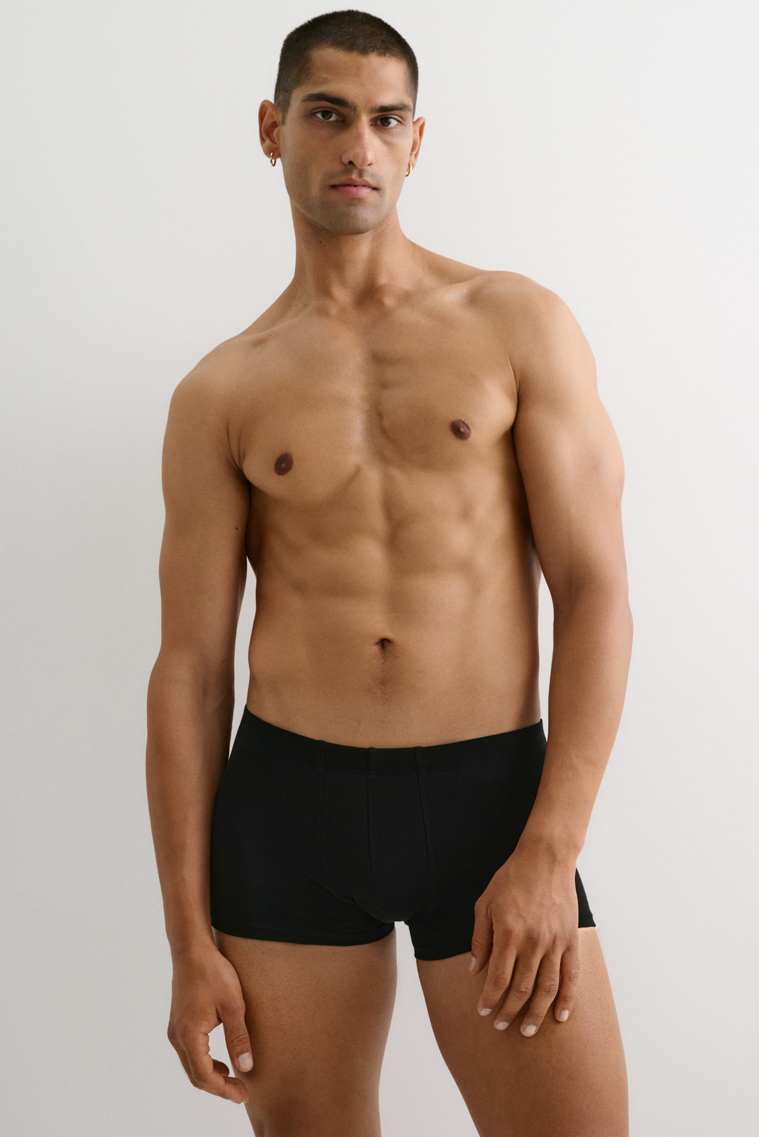 3-pack short cotton trunks - שחור - 1