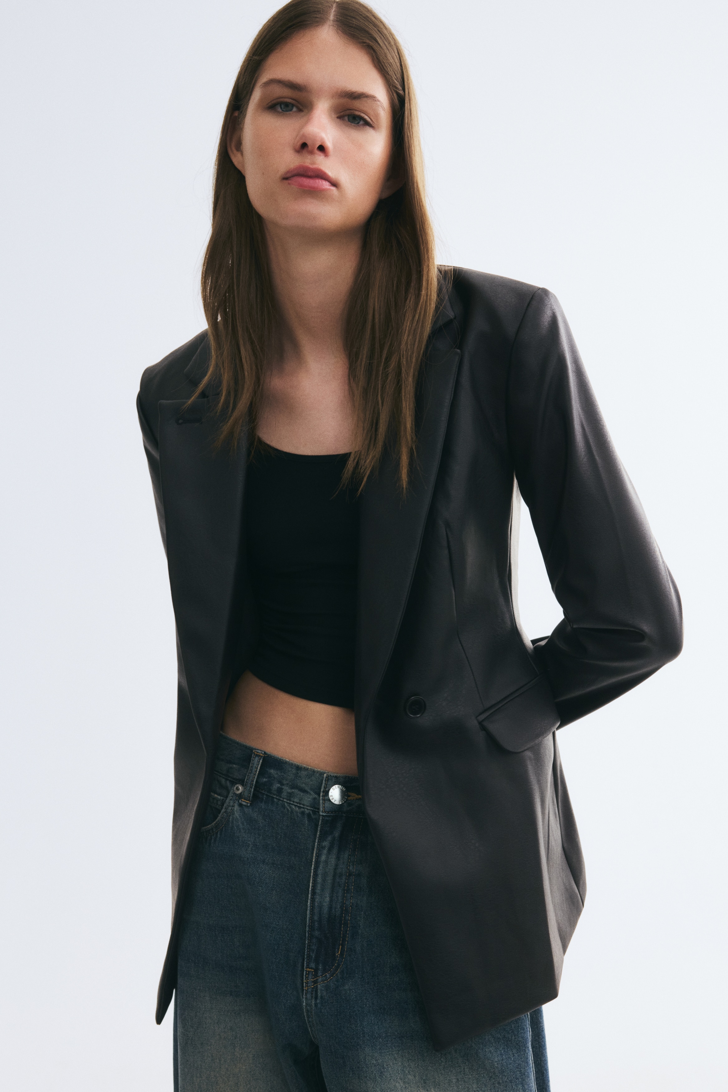 Blazer à fermeture droite - Noir