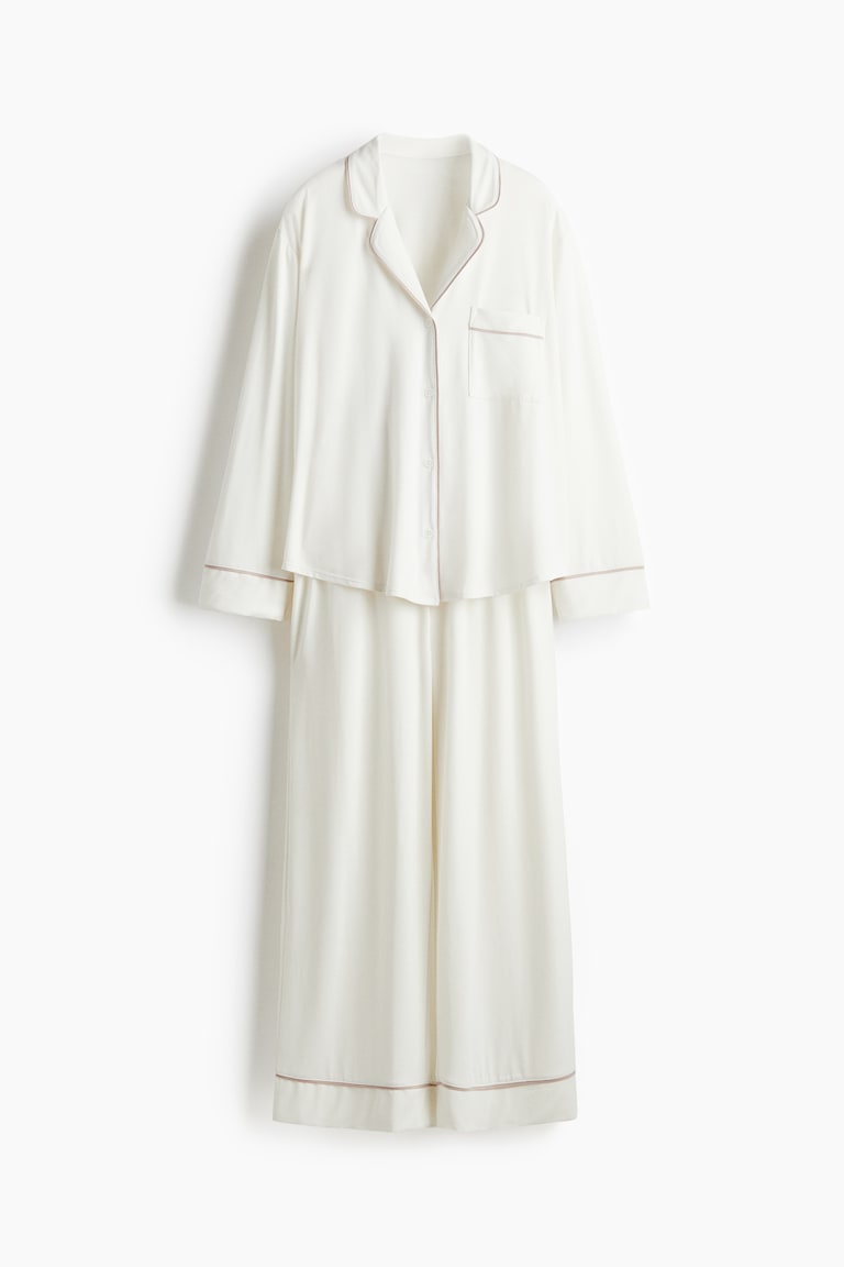 Pyjama en viscose mélangée - Crème - FEMME | H&M FR