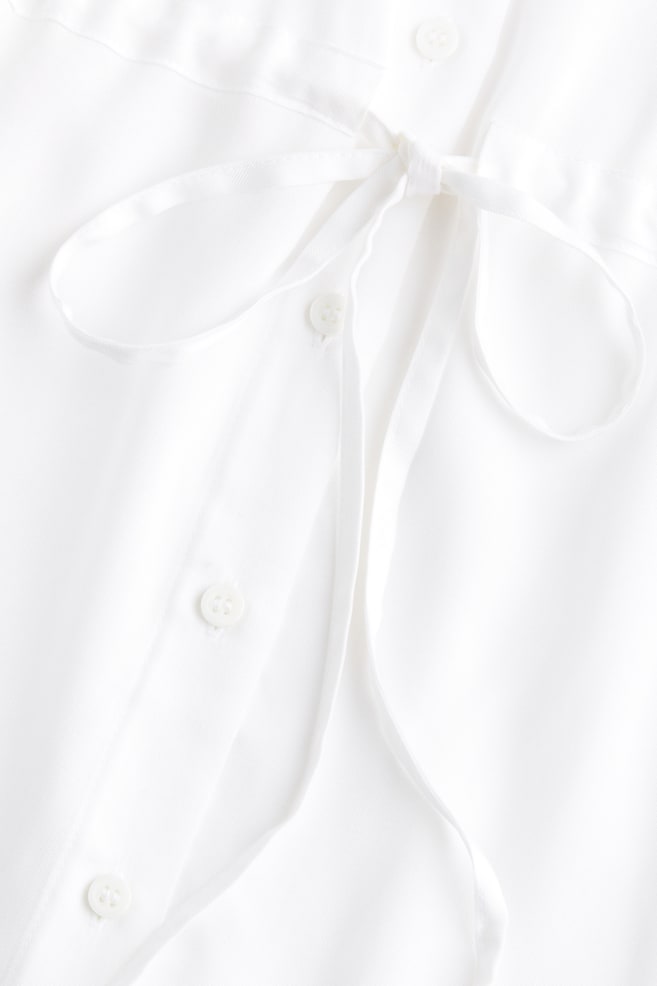 MAMA Blouse avec ceinture à nouer - Blanc/Rose clair/Bleu clair/rayé - 5