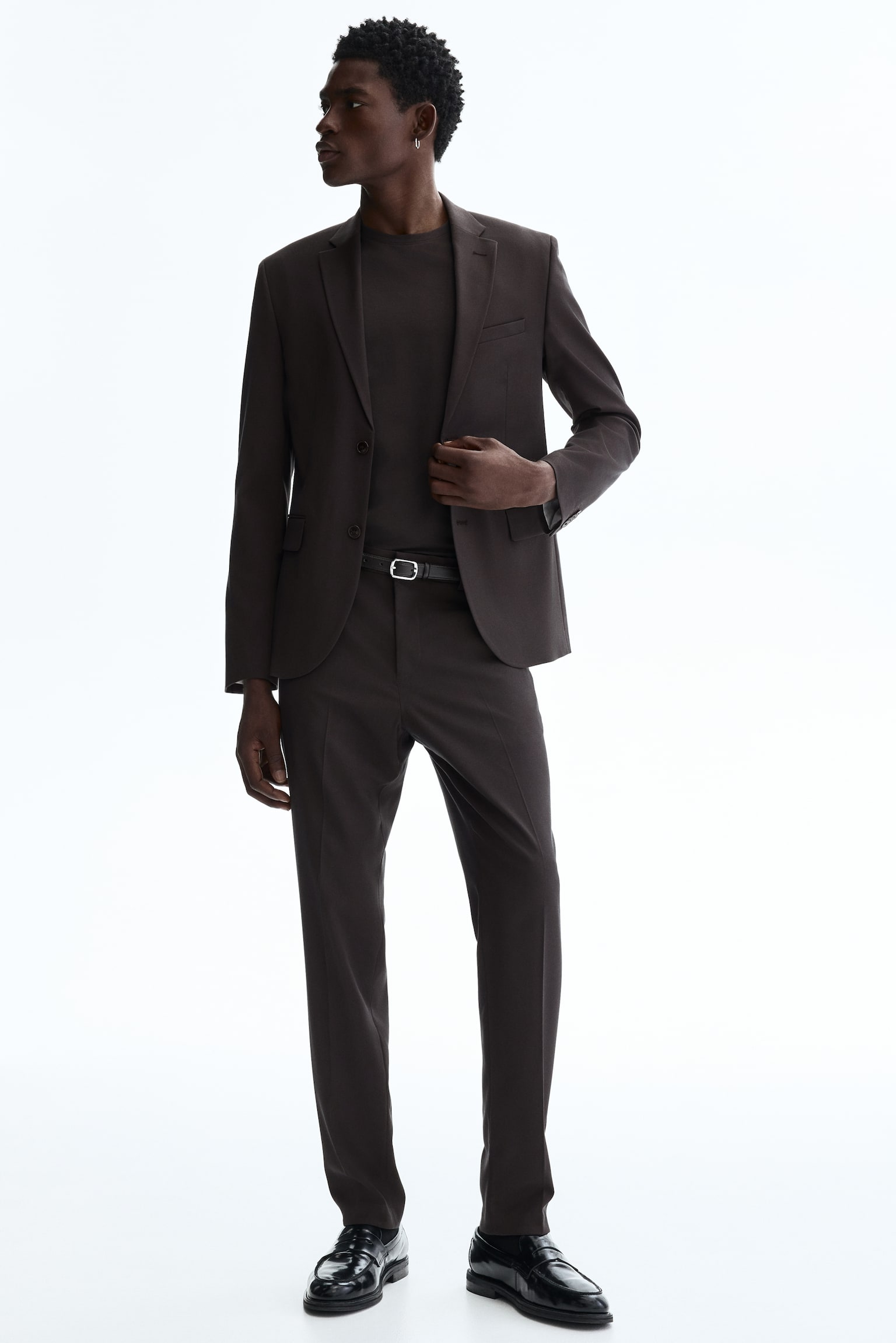 מכנסיים מחויטים Slim Fit - חום כהה/בז'/שחור/כחול נייבי - 1