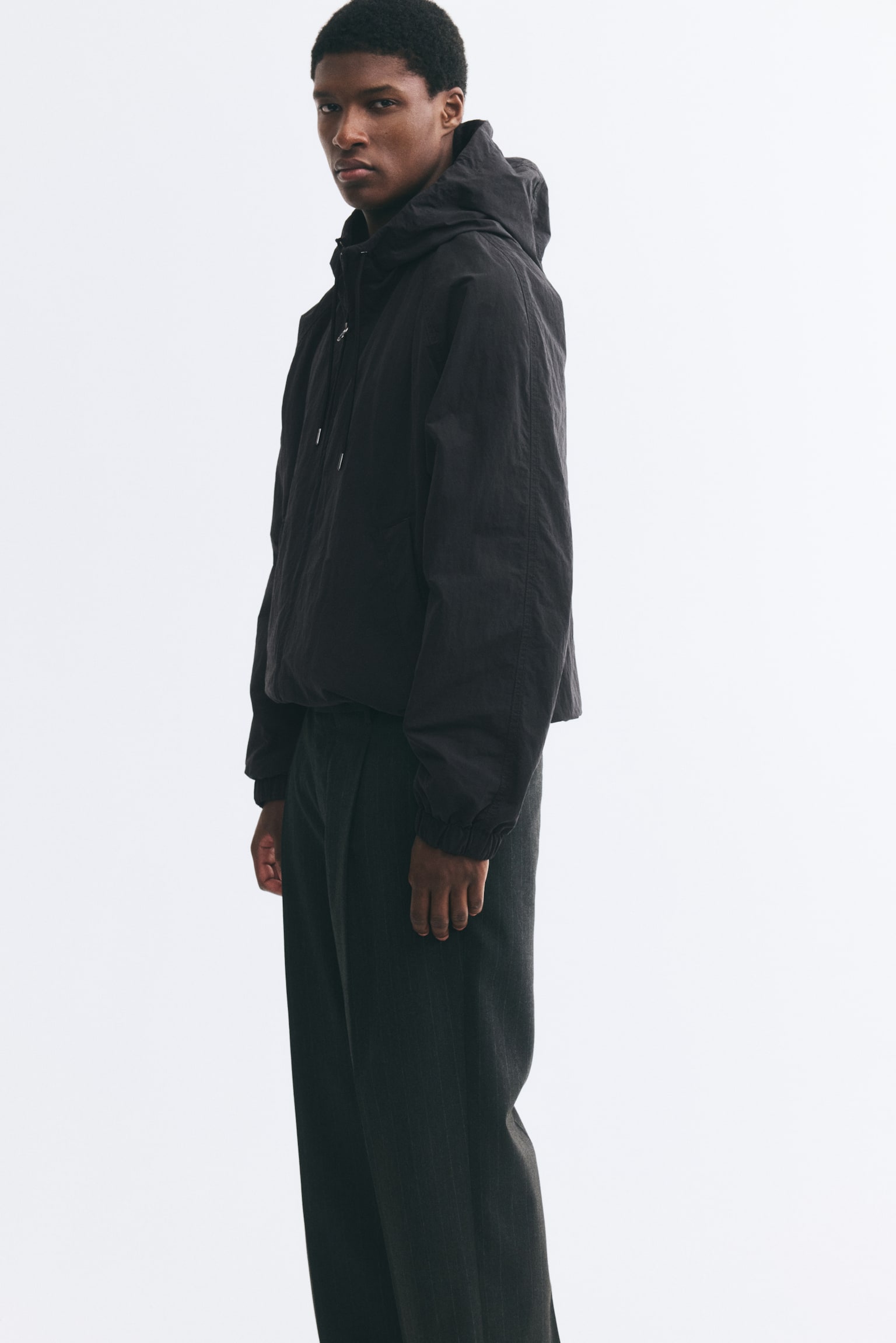 Мужская куртка H&M Hooded, цвет: Чёрный — фото 6