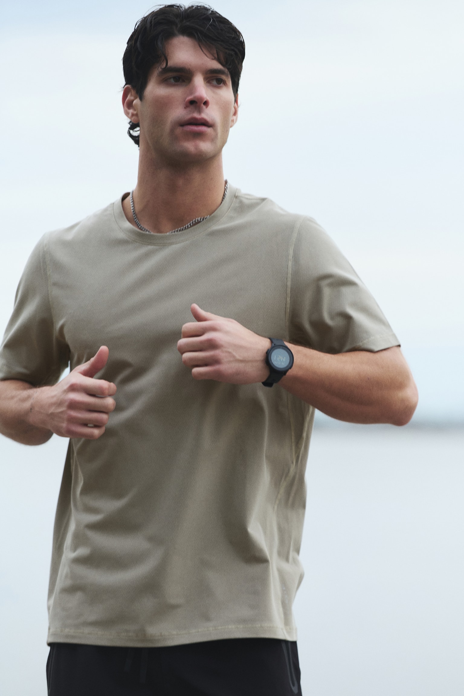 Sports T-shirt with DryMove™ - Dark beige/Dusty blue/Dusty rose/Dark grey - 1