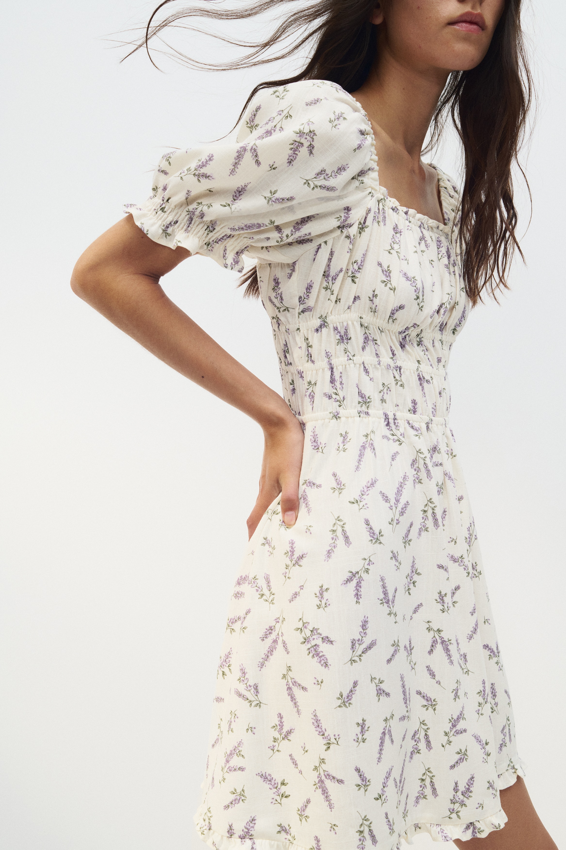 Smock-detail dress