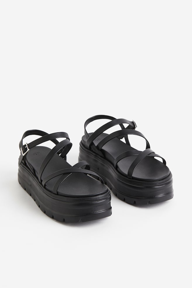 Chunky platform sandals - Black/White/Light pink - 5