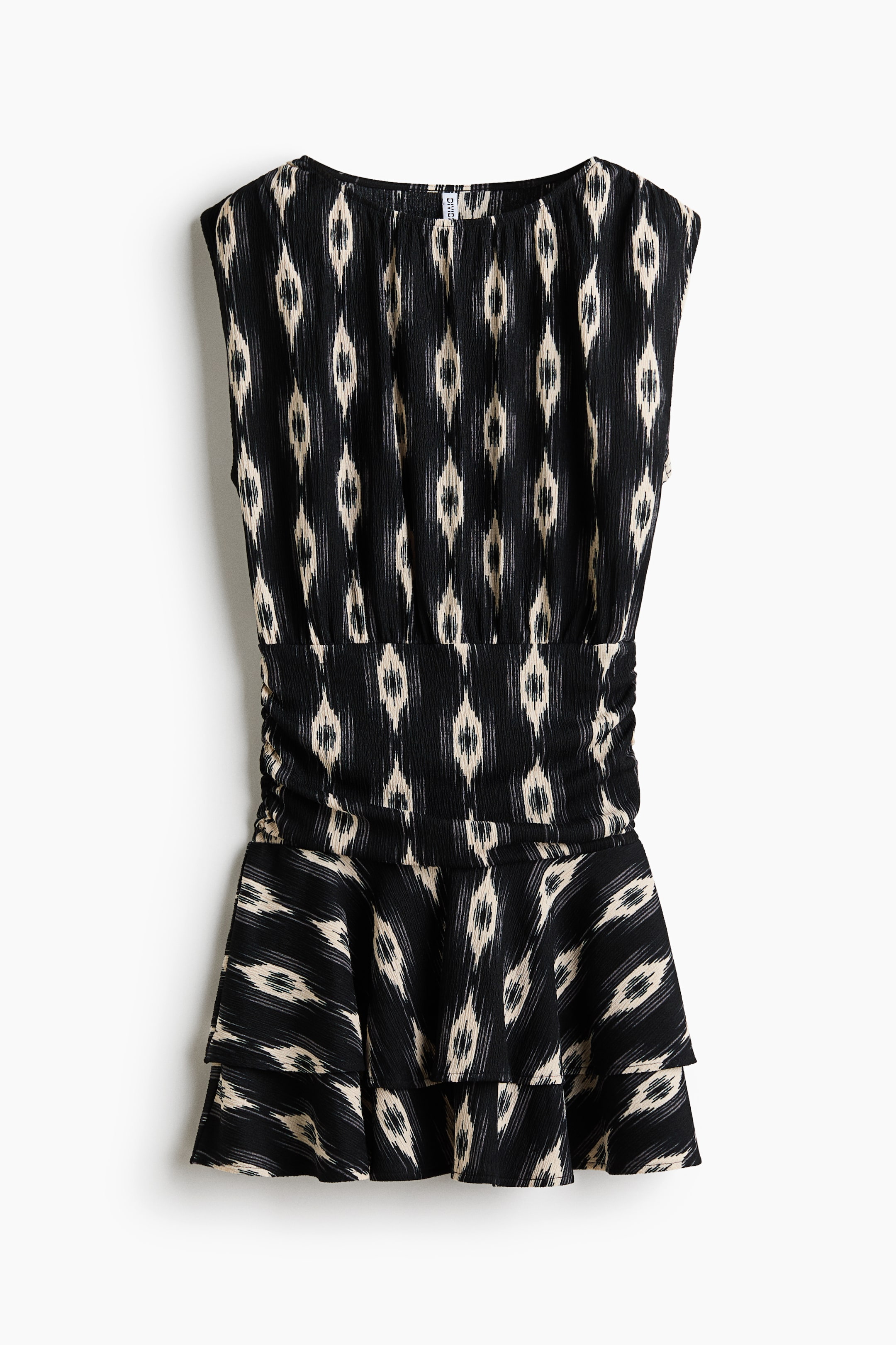 View larger image: Crinkled tiered dress - Black/Patterned - Ladies | H&M IN 1