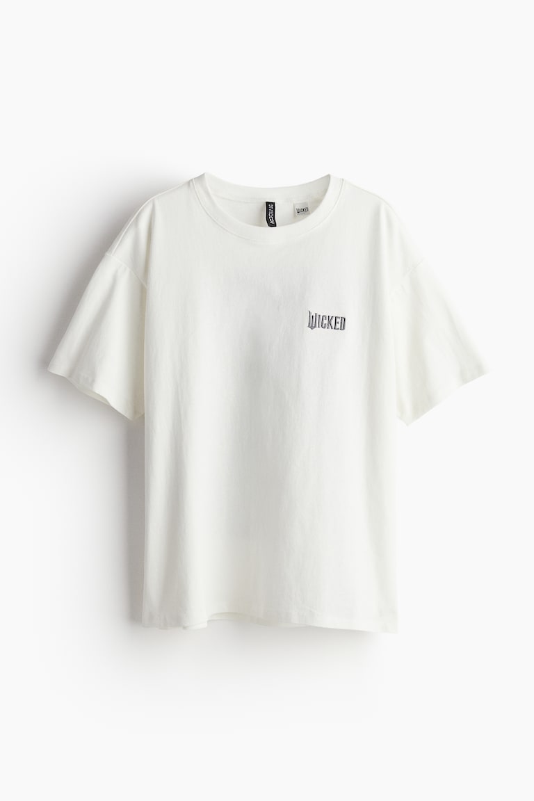 Boxy Printed T-shirt Cream/Wicked Ladies H&M US