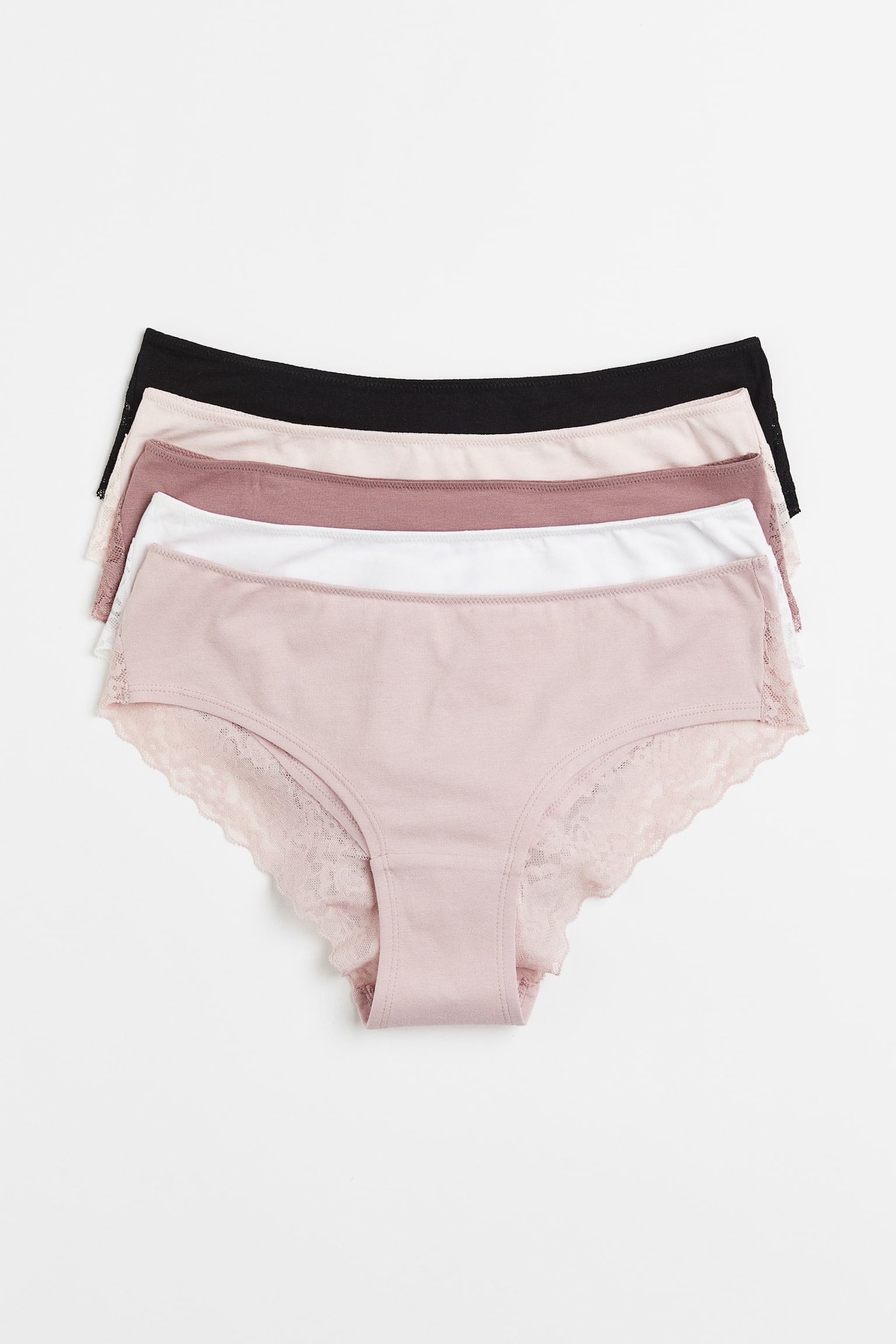 5-pack hipster briefs - Light pink/Old rose/Khaki green/Dusty pink/Black/Light beige/Dusty blue/White/White/Black/Dusty pink/Light pink - 2