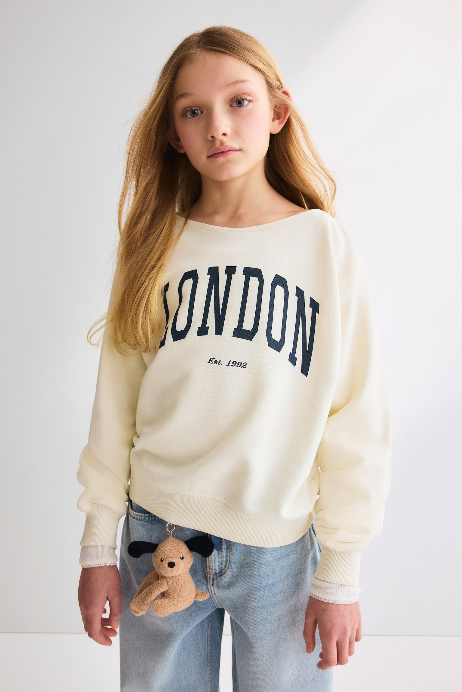 Oversized off-the-shoulder top - Cream/London/Dark grey/25/Light dusty pink/Amour - 1